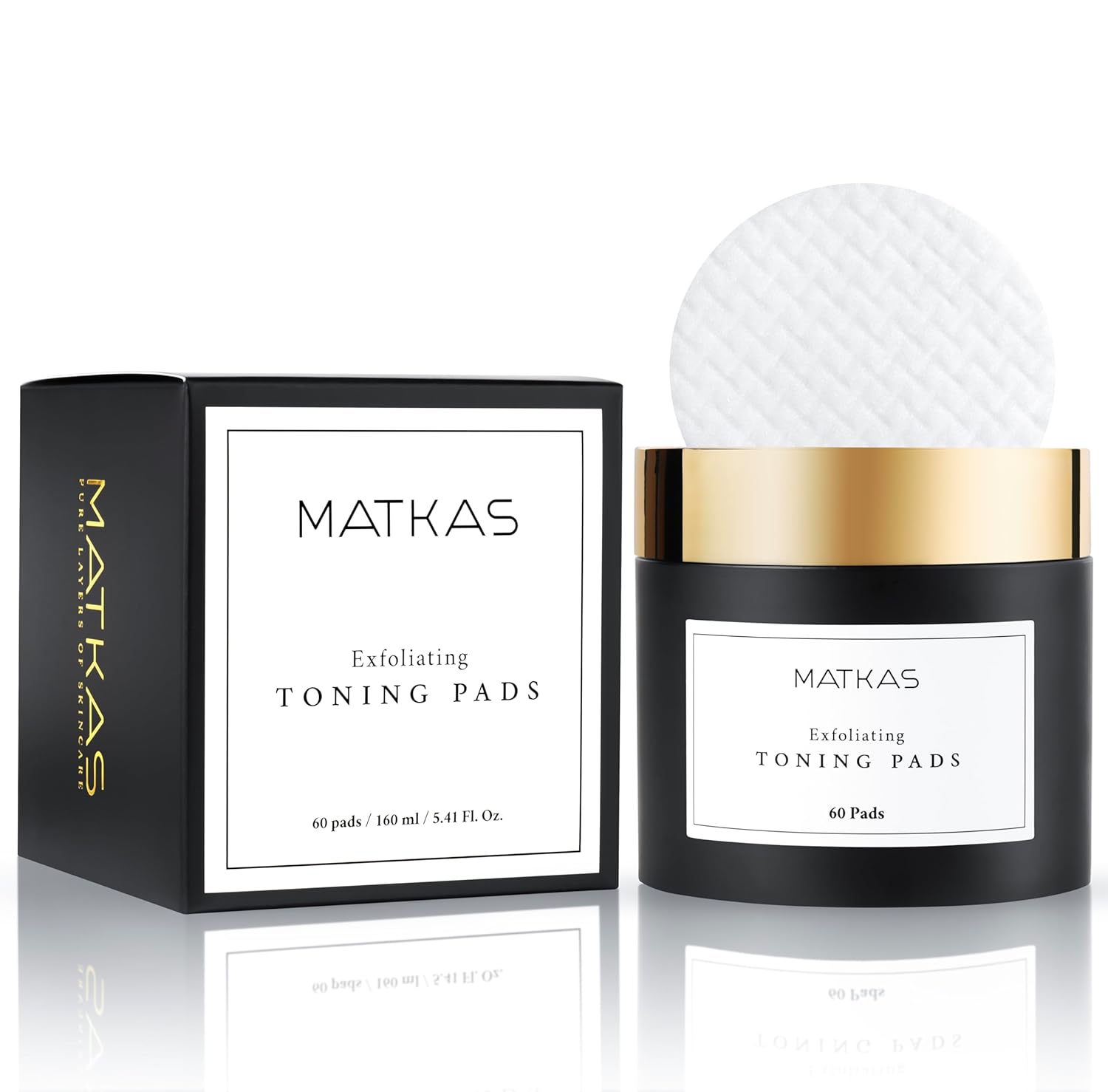 MATKAS Korean Exfoliating Toning Pads for Oil Control, Large Pores, Blackheads, Uneven Skin Tone, Textured Skin – Glycolic Acid, Lactic Acid, Salicylic Acid, Witch Hazel Extract, Korean Toner Pads 60