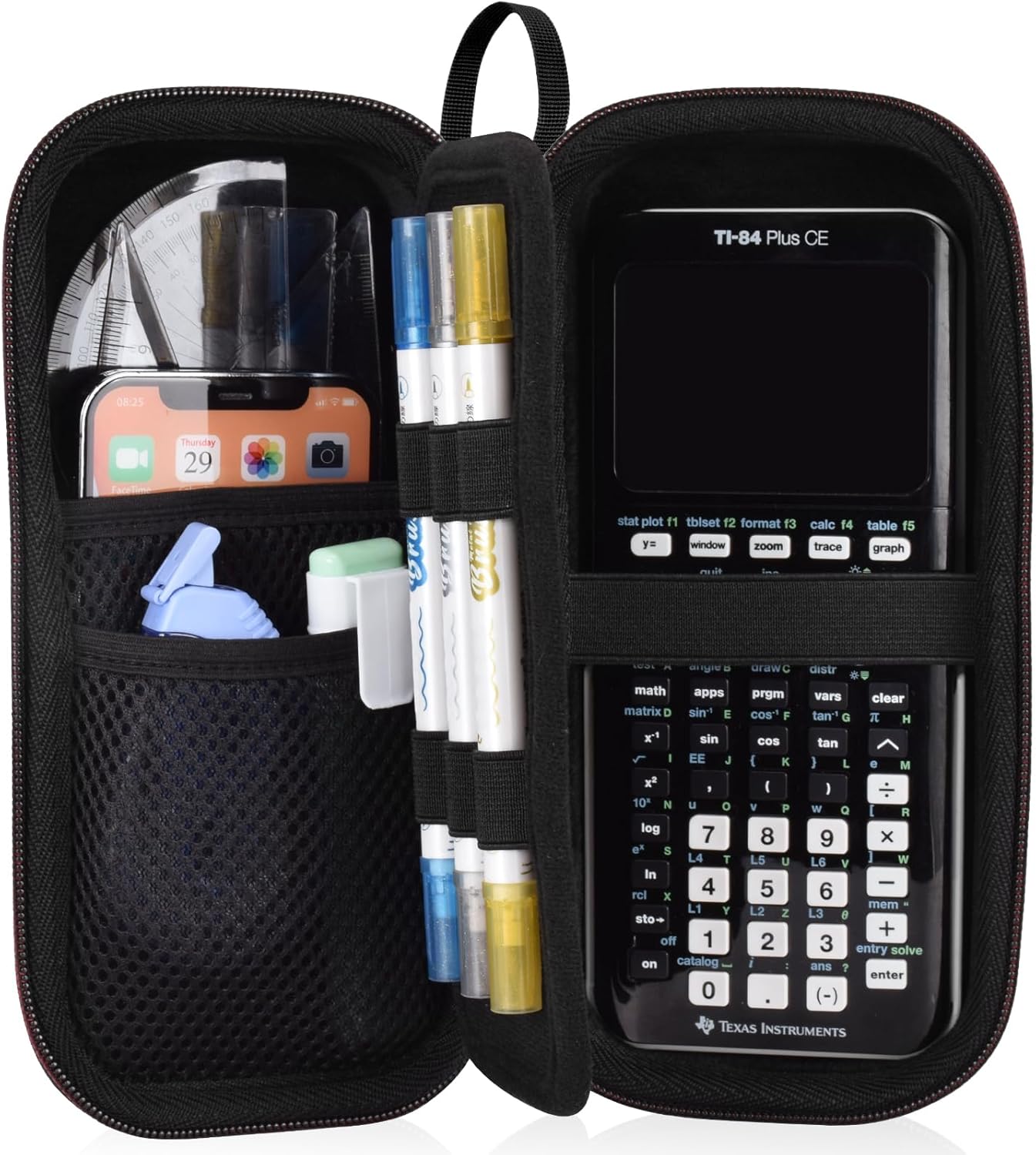 Hard Graphing Calculator Case Compatible with Texas Instruments TI-84 Plus CE/TI-84 Plus/TI-Nspire CX II CAS/TI-Nspire CX II/TI-83 Plus/TI-85/TI-86/TI30xs/TI36X Pro/TI 34 Calculator – Black