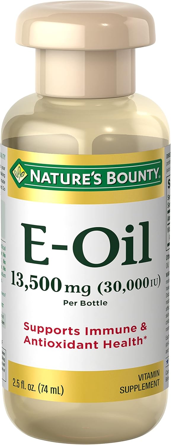 Nature’s Bounty Vitamin E Oil, Supports Immune & Antioxidant, 30,000IU Vitamin E, Topical or Oral, 2.5 fl Oz