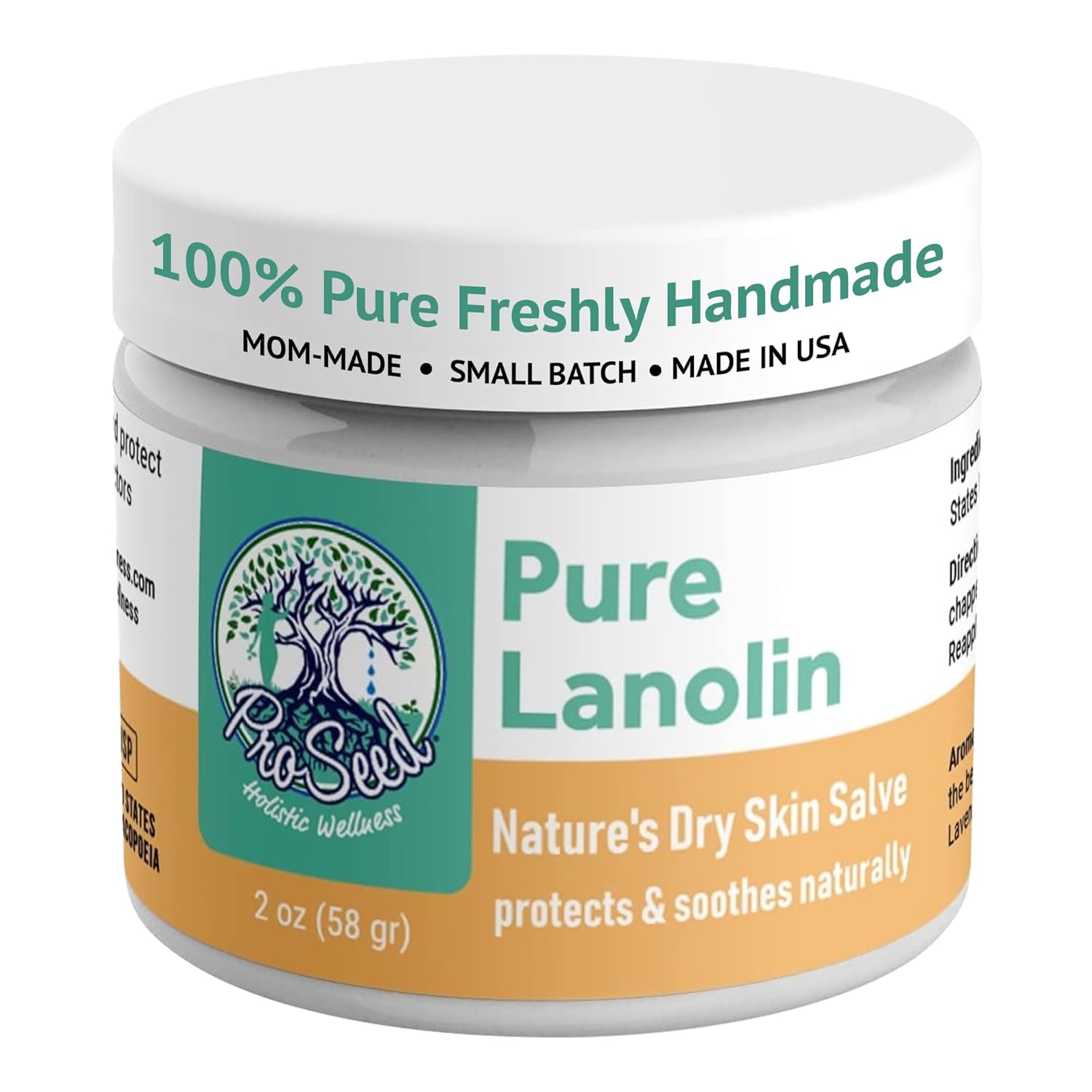 100% Pure Lanolin Cream – Handmade, Unrefined Balm for Dry & Itchy Skin, Cracked Lips, Breastfeeding, Baby Care, Moisture-Rich, Nursing Essentials & Petroleum-Free, Perfect for Hands, Face & Paw Care