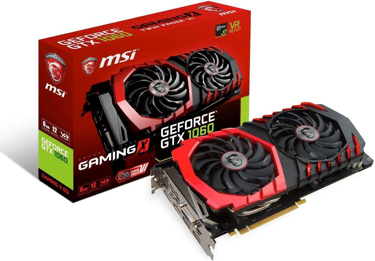 MSI GAMING GeForce GTX 1060 6GB GDRR5 192-bit HDCP Support DirectX 12 Dual TORX 2.0 Fan VR Ready Graphics Card (GTX 1060 GAMING X 6G)