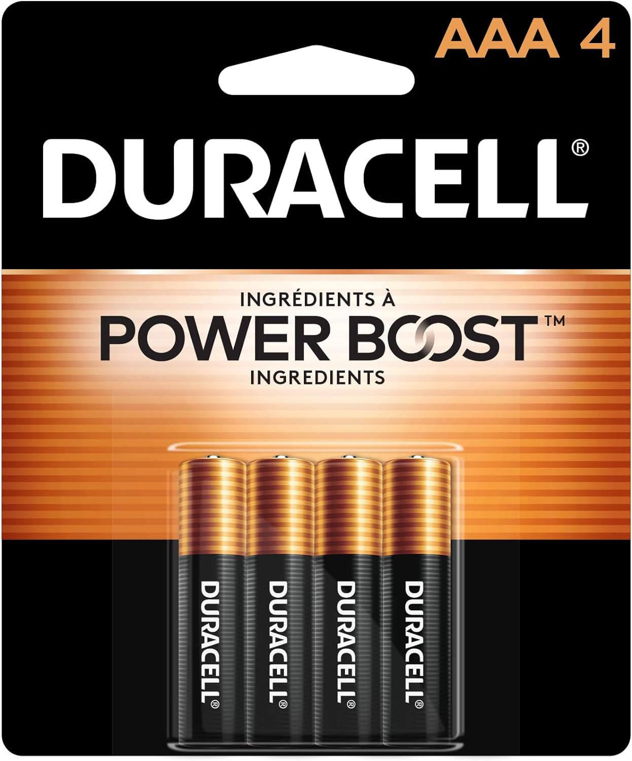 Duracell Coppertop AAA Batteries with Power Boost Ingredients, 4 Count Pack Triple A Battery with Long-lasting Power, Alkaline AAA Battery for Household and Office Devices