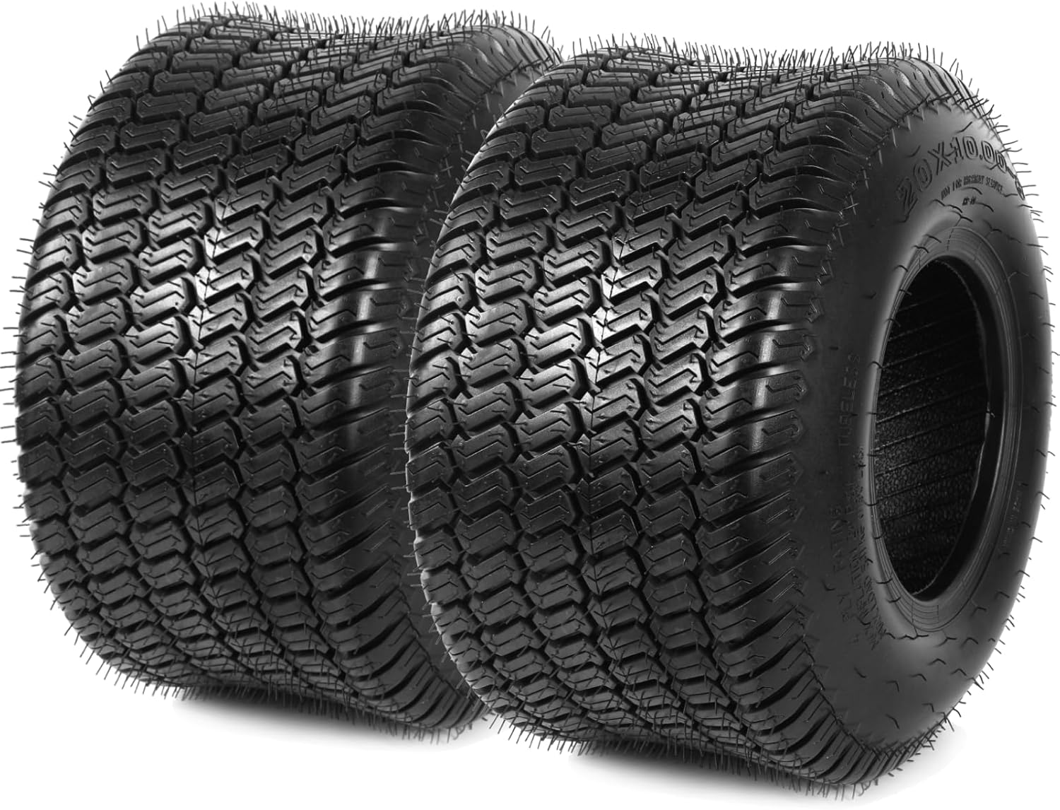 AR-PRO (2-Pack) 20×10.00-8 Lawn Mower Tires, Replacement 4 Ply Riding Lawn Mower Tire Tubeless, 1190 lbs Load Capacity, Fit for Most Riding Mower, Lawn Garden Tractors