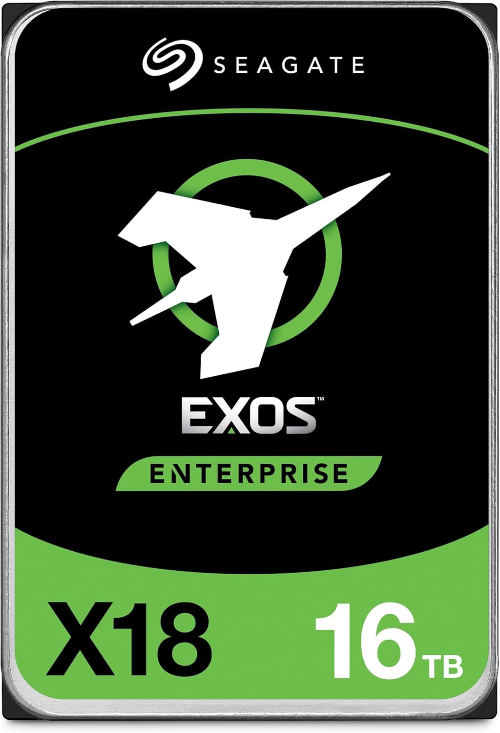 Seagate Exos X18 16TB Enterprise HDD – CMR 3.5 Inch Hyperscale SATA 6Gb/s, 7200 RPM, 512e and 4Kn FastFormat, Low Latency with Enhanced Caching (ST16000NM000J)