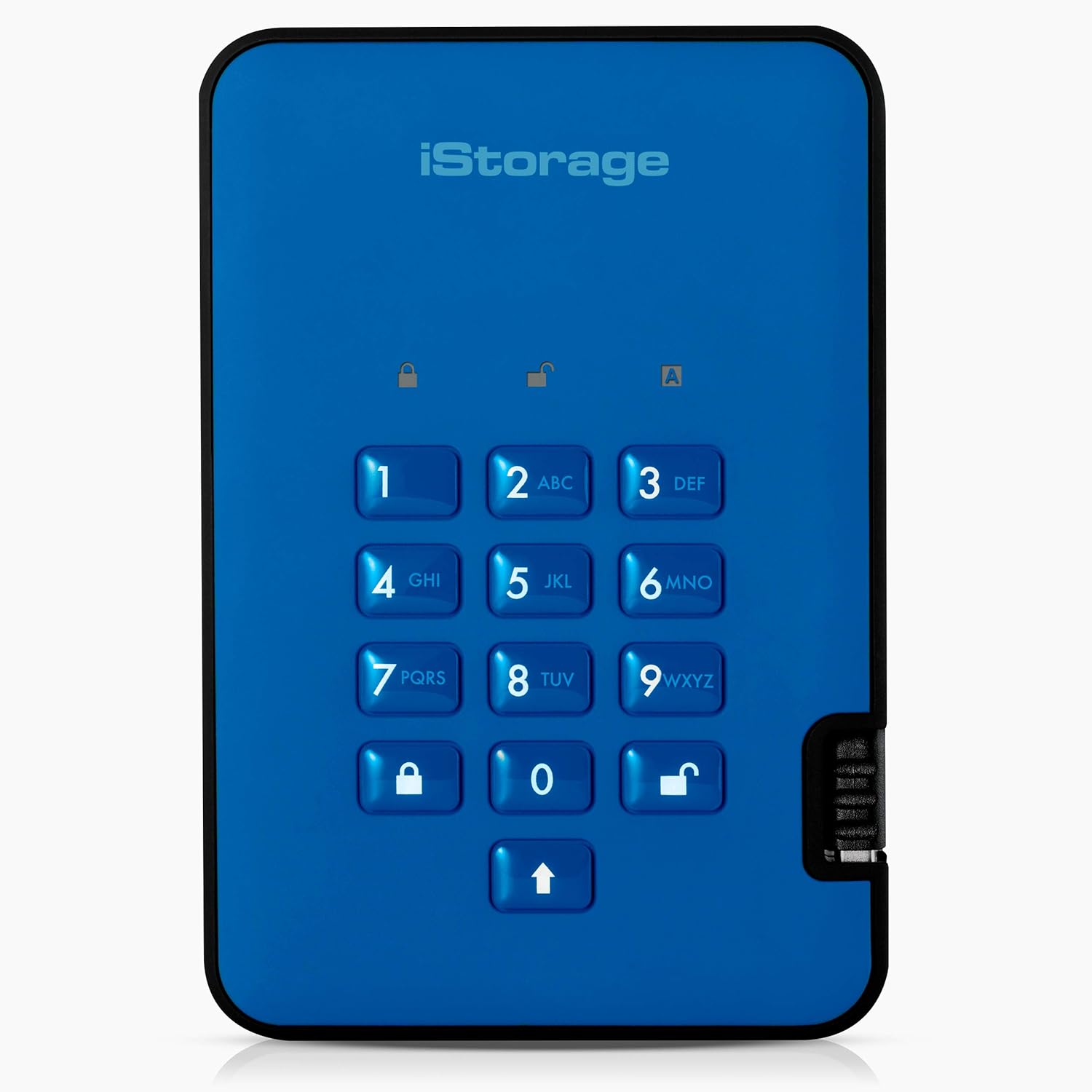 iStorage diskAshur2 HDD 500GB Blue | Secure portable hard drive | Password protected | Dust & water resistant | Hardware Encryption