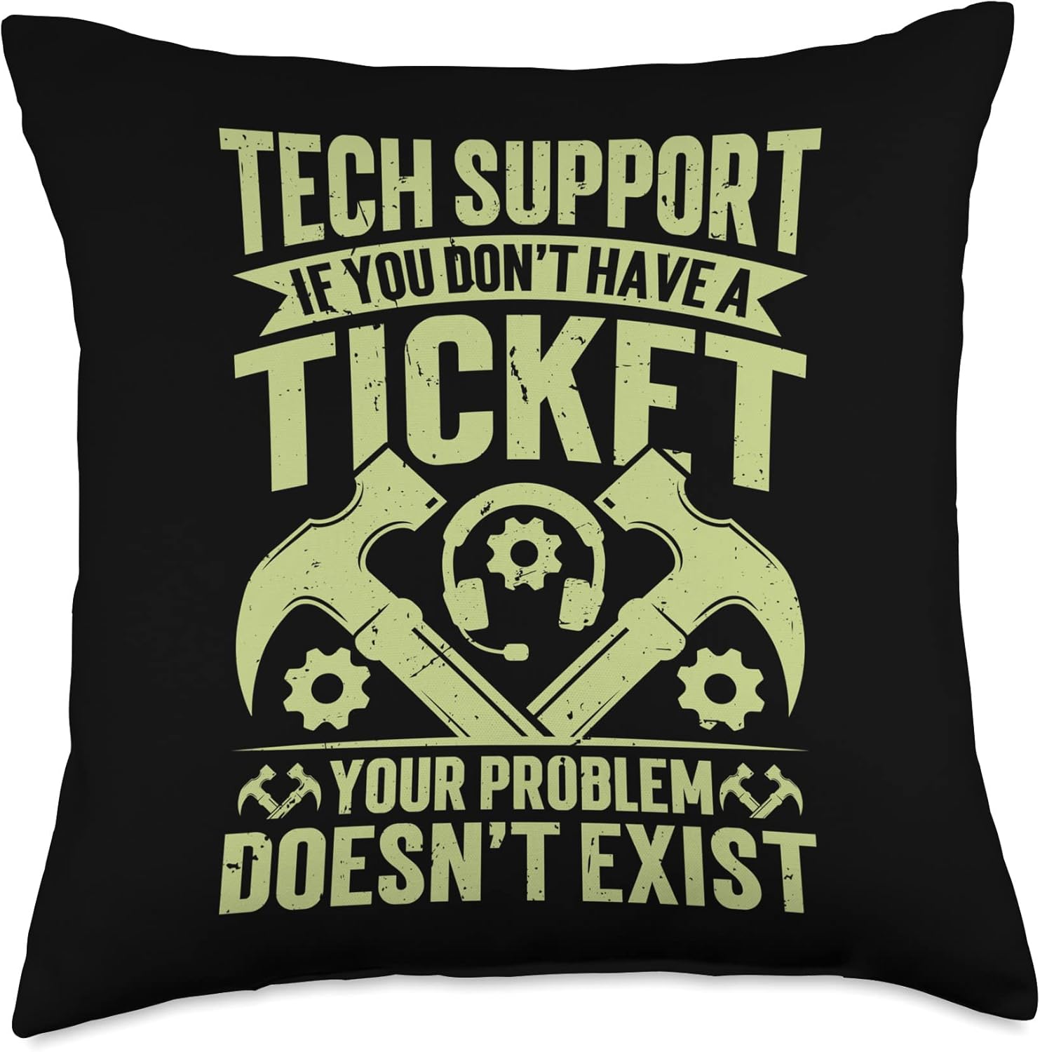 Technical Support Computer PC IT Helpdesk Geek Nerd Design Throw Pillow, 18×18, Multicolor