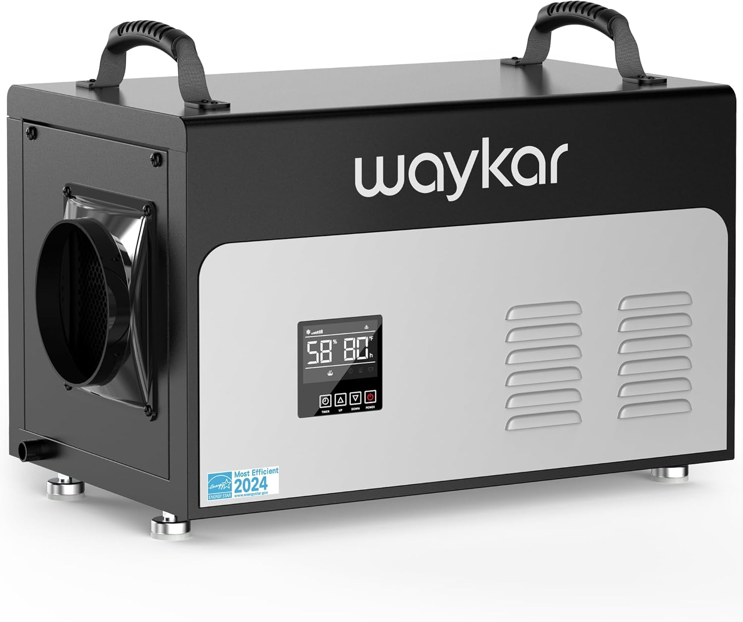 Waykar 130 Pints Energy Star Most Efficient Commercial Dehumidifier with Pump and Drain Hose for Crawl Spaces, Basements, Ducted Industrial Use, and Water Damage Unit – 5-Year Quality Coverage