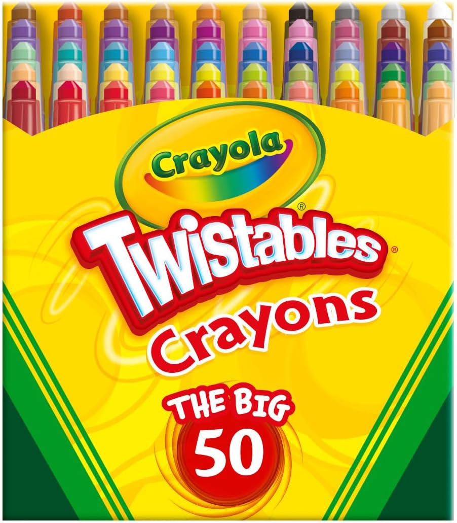 Crayola Mini Twistables Crayons (50ct), Crayons for Kids, Arts & Crafts Supplies, Toddler Crayons for Coloring Books, Stocking Stuffers