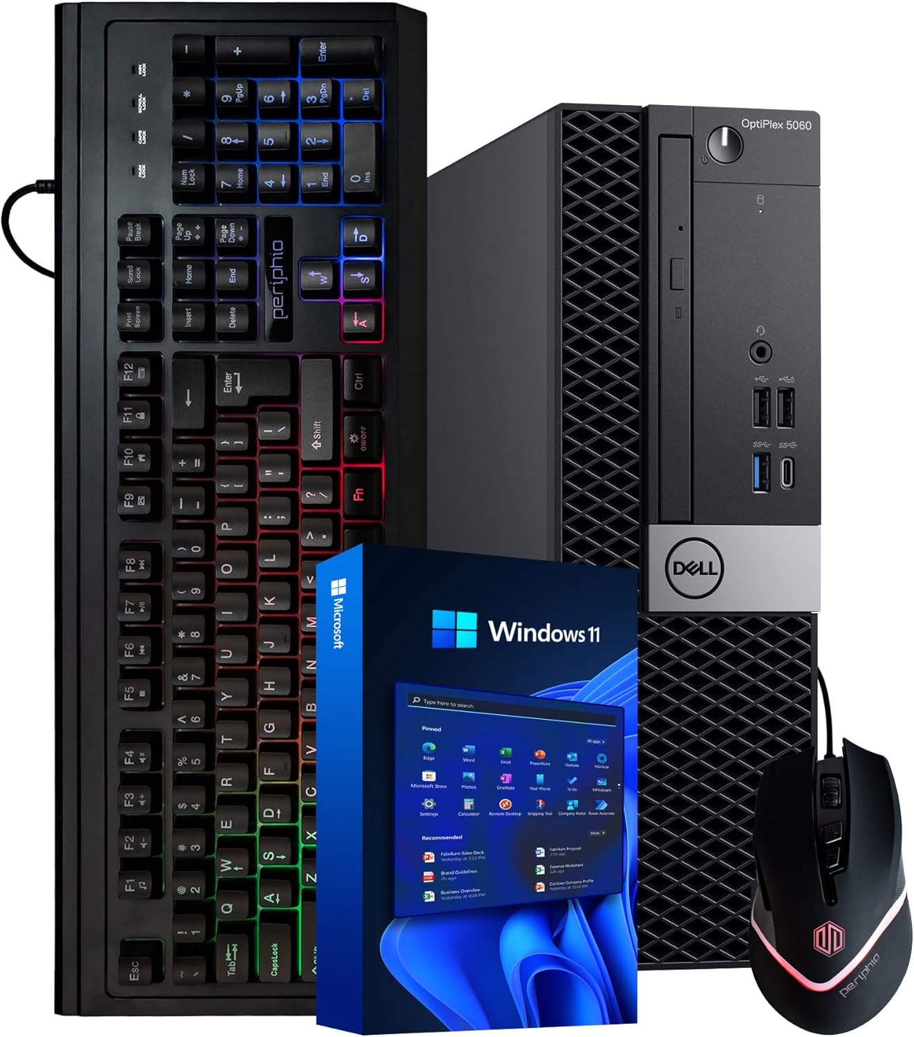 Dell Windows 11 Desktop Computer OptiPlex 5060 | Intel Core i5-8600 Six Core (4.3GHz Turbo) | 16GB DDR4 RAM | 500GB SSD Solid State + 1TB HDD | WiFi + Bluetooth | RGB Mouse + Keyboard (Renewed)