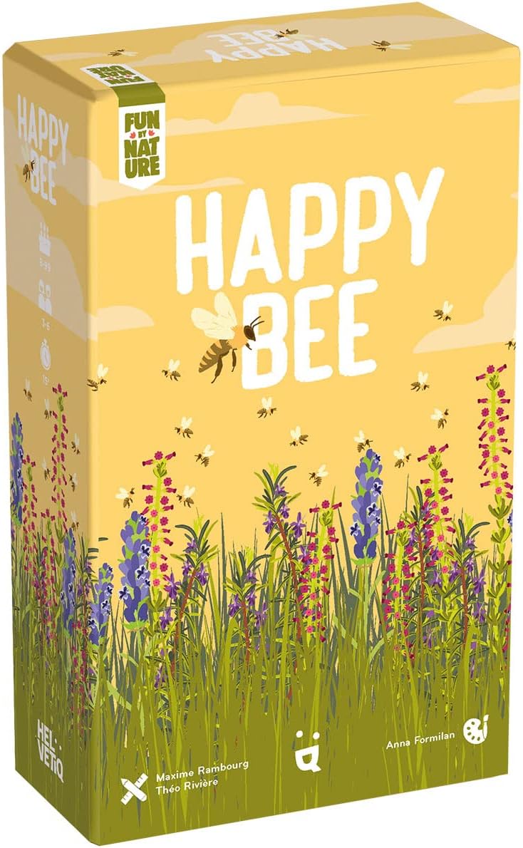 Happy Bee Card Game – Strategic Pollen Harvesting for Victory! Educational Game, Fun Family Game for Kids & Adults, Ages 8+, 3-6 Players, 15 Minute Playtime, Made by Helvetiq