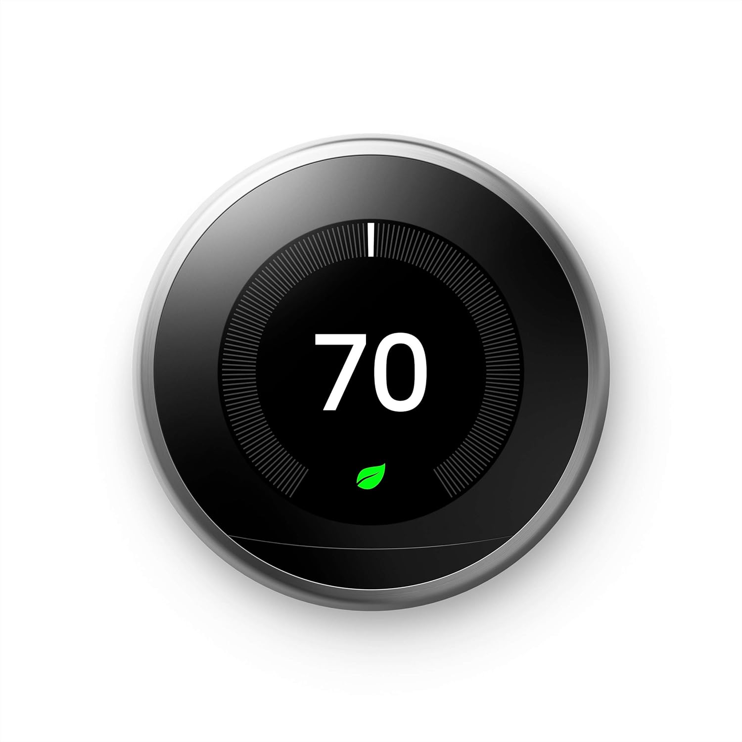 Google Nest Learning Thermostat – 3rd Gen (2015) – Programmable Smart Thermostat for Home – Works with Alexa – Stainless Steel