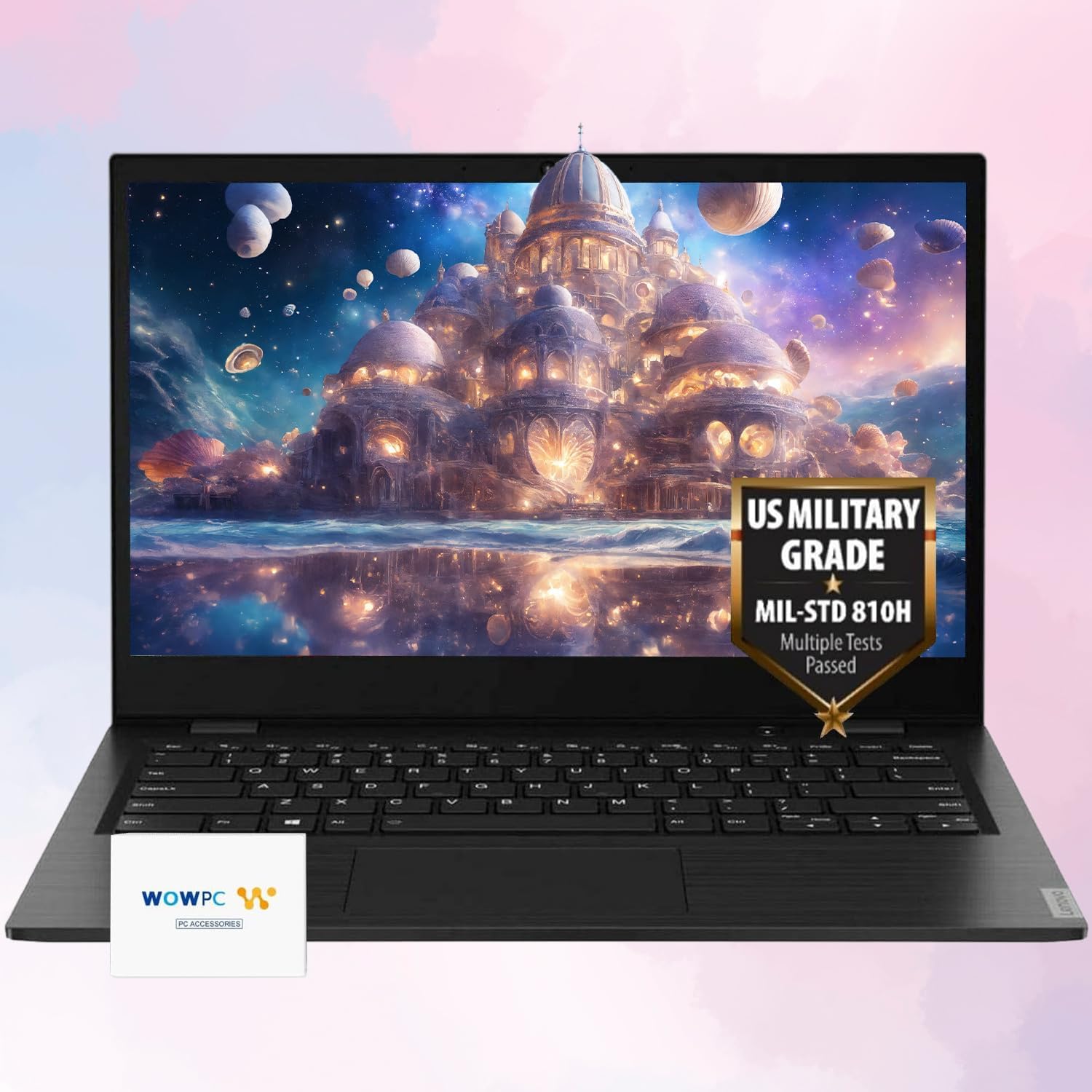 Lenovo Business Laptop | 14″ FHD (1920 x 1080) Display | 4GB RAM | 576GB Storage | AMD Dual-Core Processor | Military-Grade Durability | Webcam | HDMI | USB-C | Windows 10 Pro | w/WOWPC Bundle