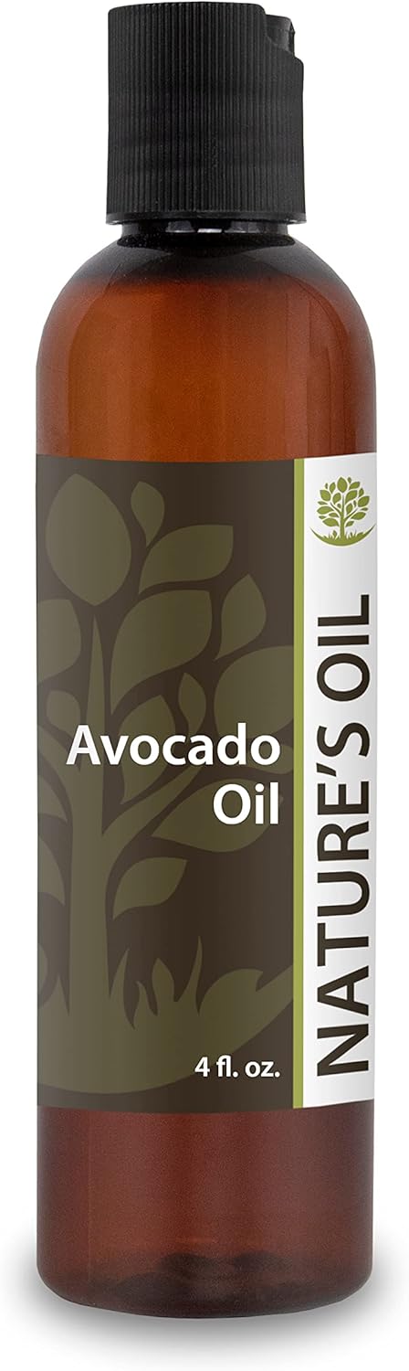 Nature’s Oil Avocado Oil 4oz – 100% Pure Carrier For Massage, Diluting Essential Oils, Aromatherapy, Hair & Skin Care Benefits, Moisturizer & Softener