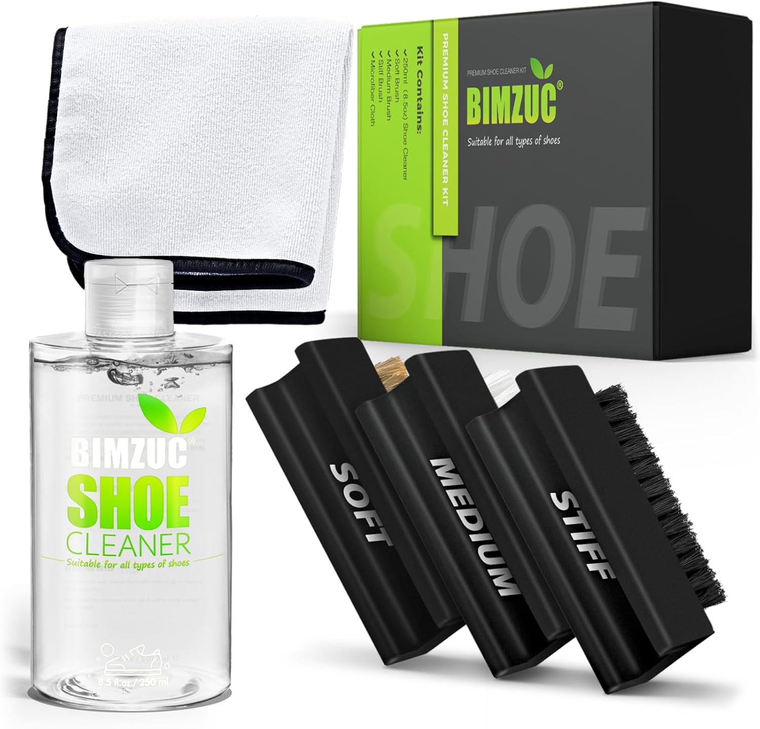 Shoe Cleaner Sneaker Kit, 8.5Oz Sneakers Cleaner Kit with Shoe Brushs Towel, White Sneaker Cleaner kit, Shoe Cleaner for White Shoe, Sneaker, Leather, Tennis, Boot, Canvas, Nubuck, Shoe Sole