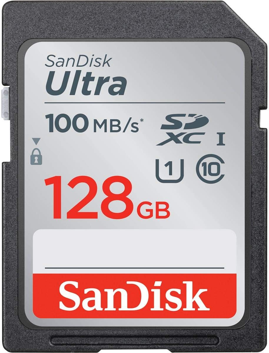 SanDisk 128GB Ultra UHS-I Class 10 U1 SDXC Memory Card, 100MB/s Read and 10MB/s Write Speed