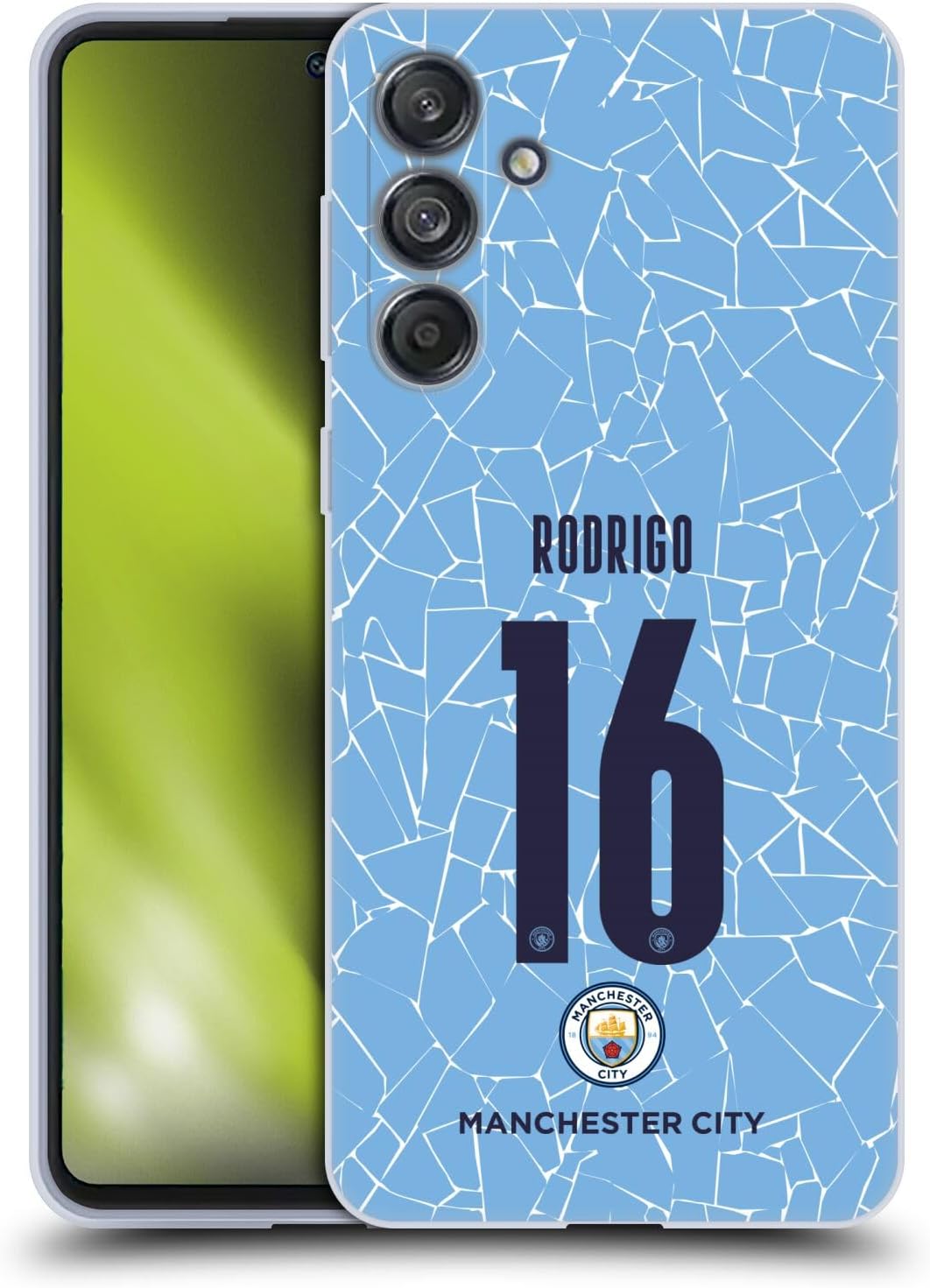 Head Case Designs Officially Licensed Manchester City Man City FC Rodrigo 2020/21 Players Home Kit Group 1 Soft Gel Case Compatible with Samsung Galaxy M55 5G