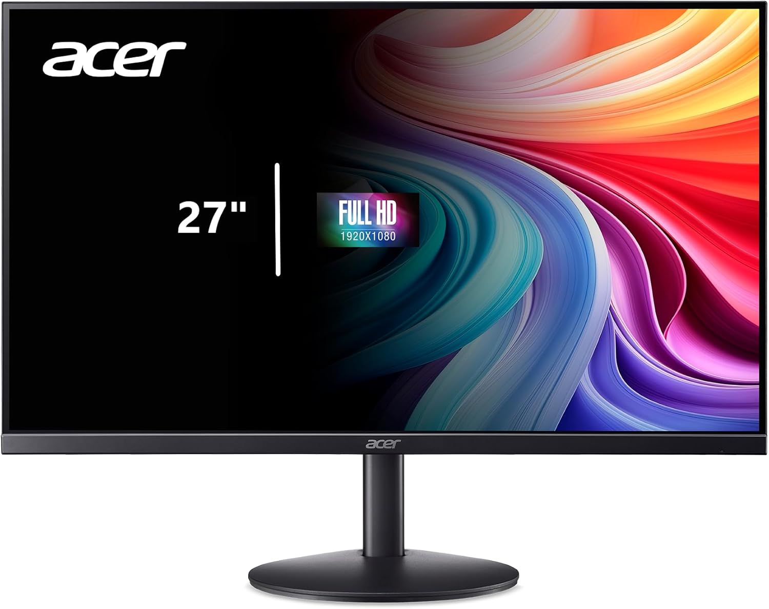 Acer SB273 G0bi 27″ IPS Full HD (1920 x 1080) Ultra-Thin Zero-Frame Gaming Office Monitor | Adaptive-Sync Support (FreeSync Compatible) | Up to 120Hz Refresh | 1ms (VRB) | Tilt | HDMI & VGA Ports