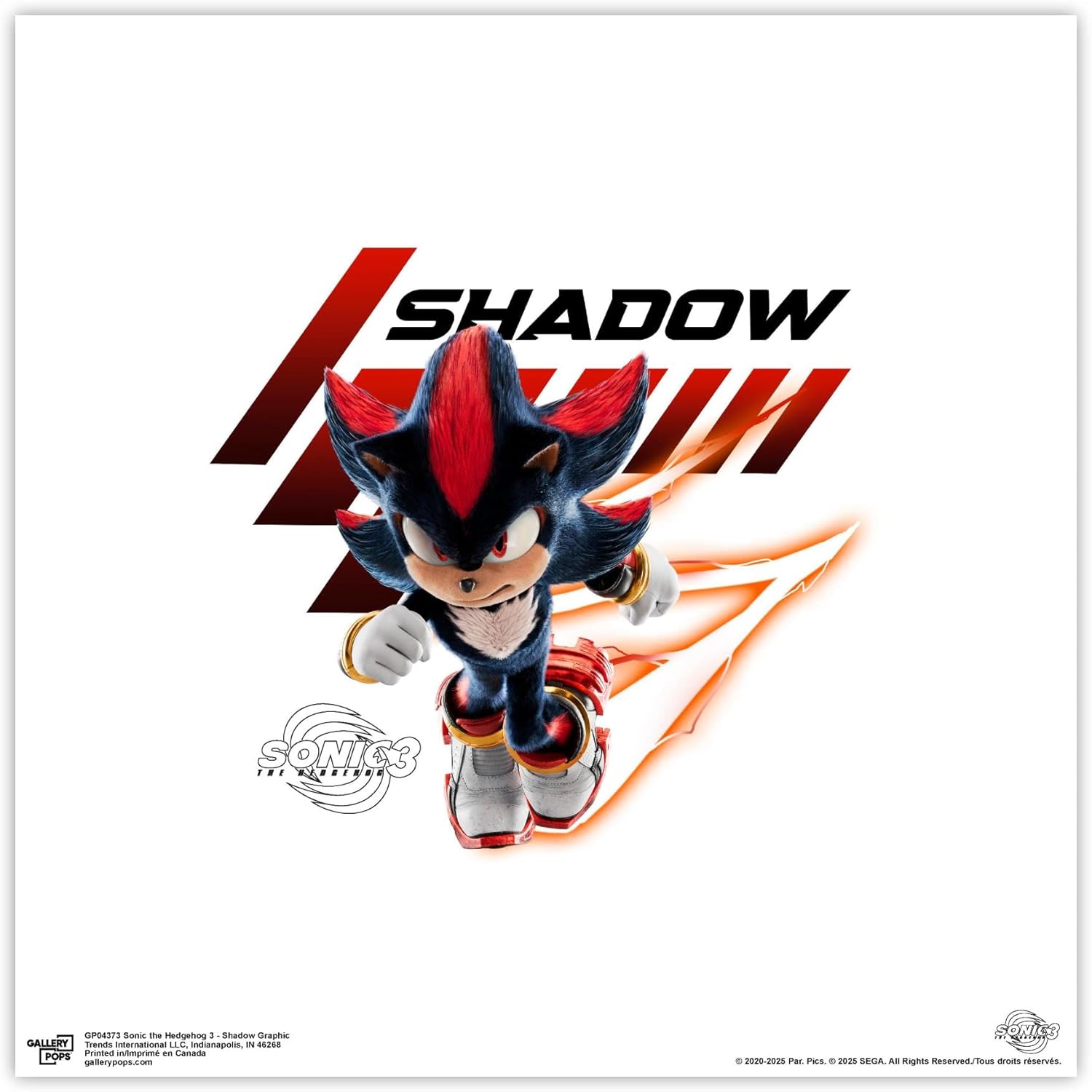 Trends International Gallery Pops Sonic the Hedgehog 3 – Shadow Graphic Wall Art, 12″ x 12″ Gallery Pops Wall Art, Unframed Version