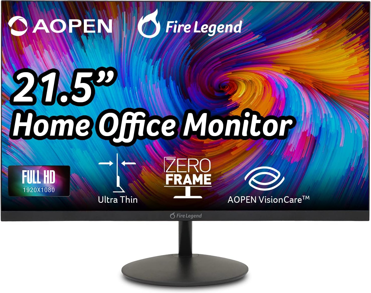 AOPEN 22SA2Q Hbi 21.5″ Full HD (1920 x 1080) Zero-Frame Gaming Office Monitor | AMD FreeSync Technology | Ultra-Thin Stylish Design | Up to 100Hz | 1ms (TVR) | Low Blue Light | Tilt | HDMI & VGA Ports