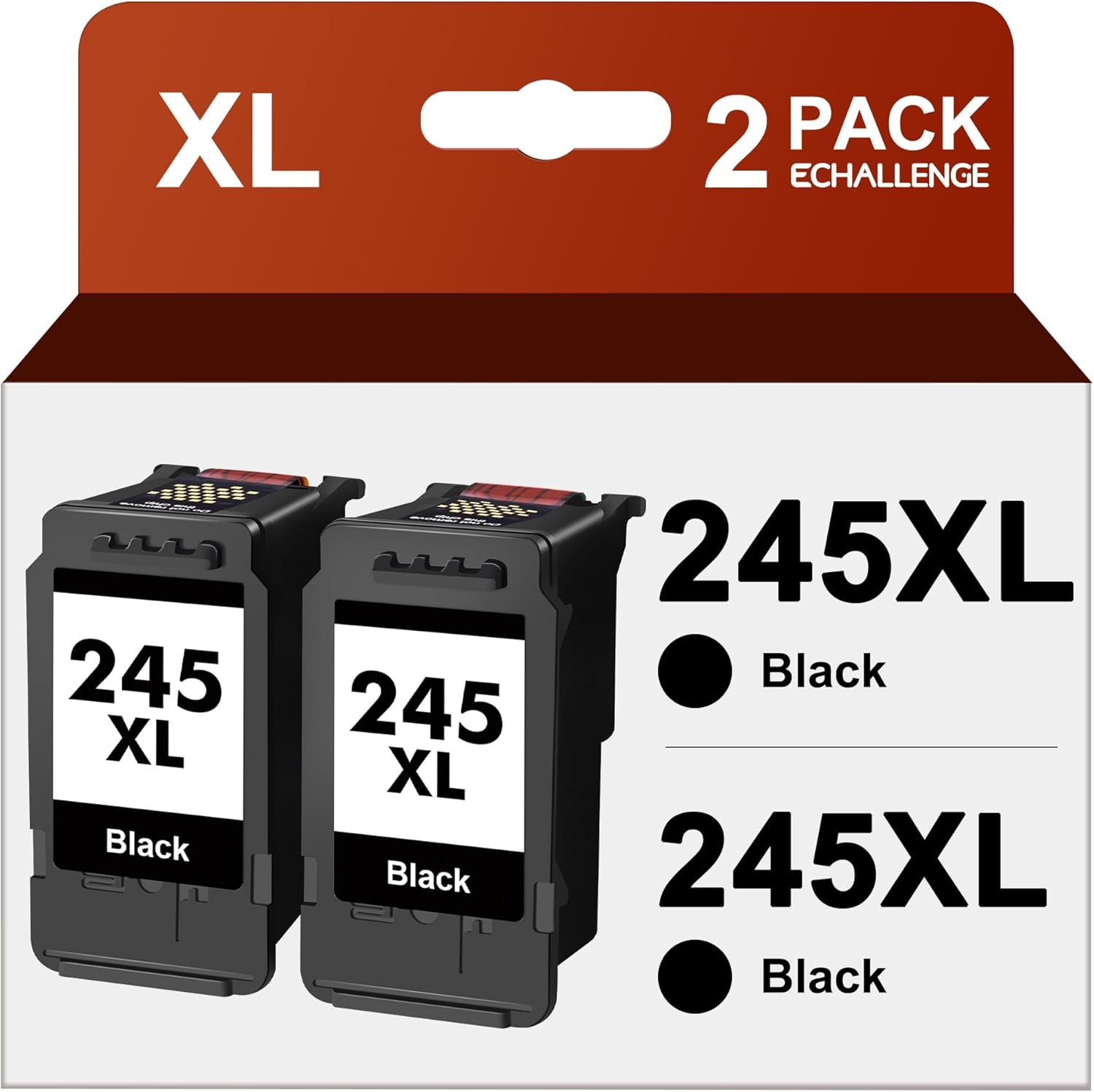 245XL Black Remanufactured Ink Cartridges Replacement for Canon PG-245XL 245 XL PG-243 for Pixma MX490 MX492 MG2522 MG3022 MG2520 TS3100 TS3122 TS3300 TS3322 TR4522 Printer(2 Black Pack)