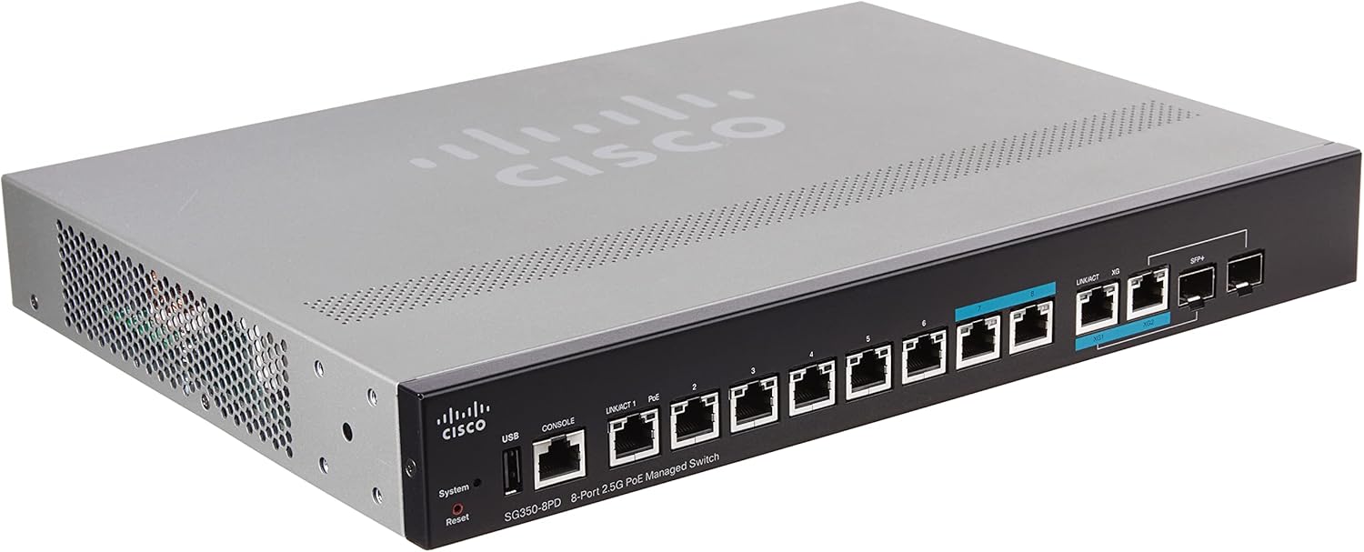 CISCO DESIGNED Cisco Refresh SG350-8PD 8-Port 2.5G PoE Managed Switch (SG350-8PD-K9-NA-RF) Remanufactured