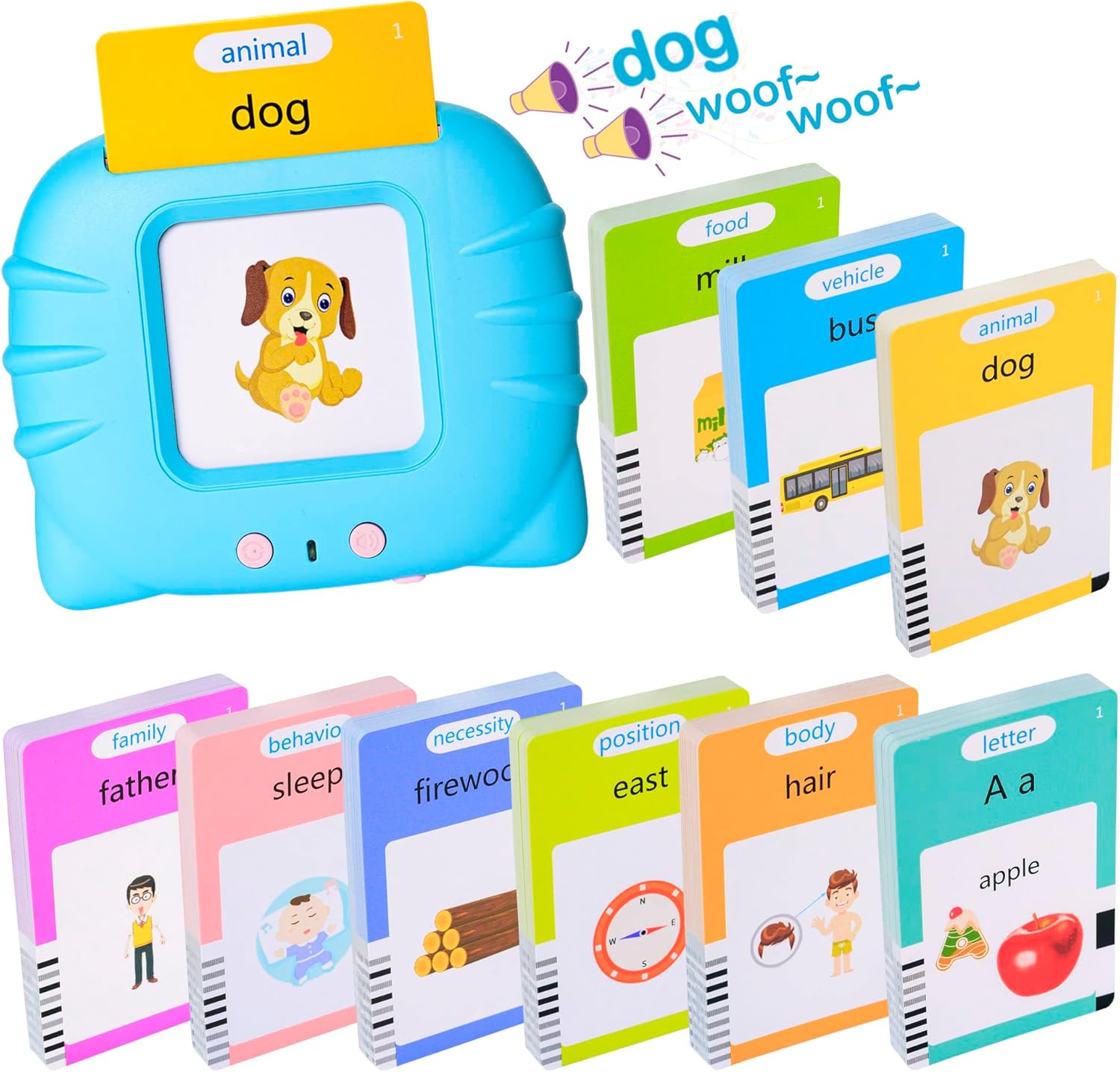 510 Talking Flash Cards for Kids 2-4 – Pocket Speech Therapy Toys for Autism, Montessori Learning