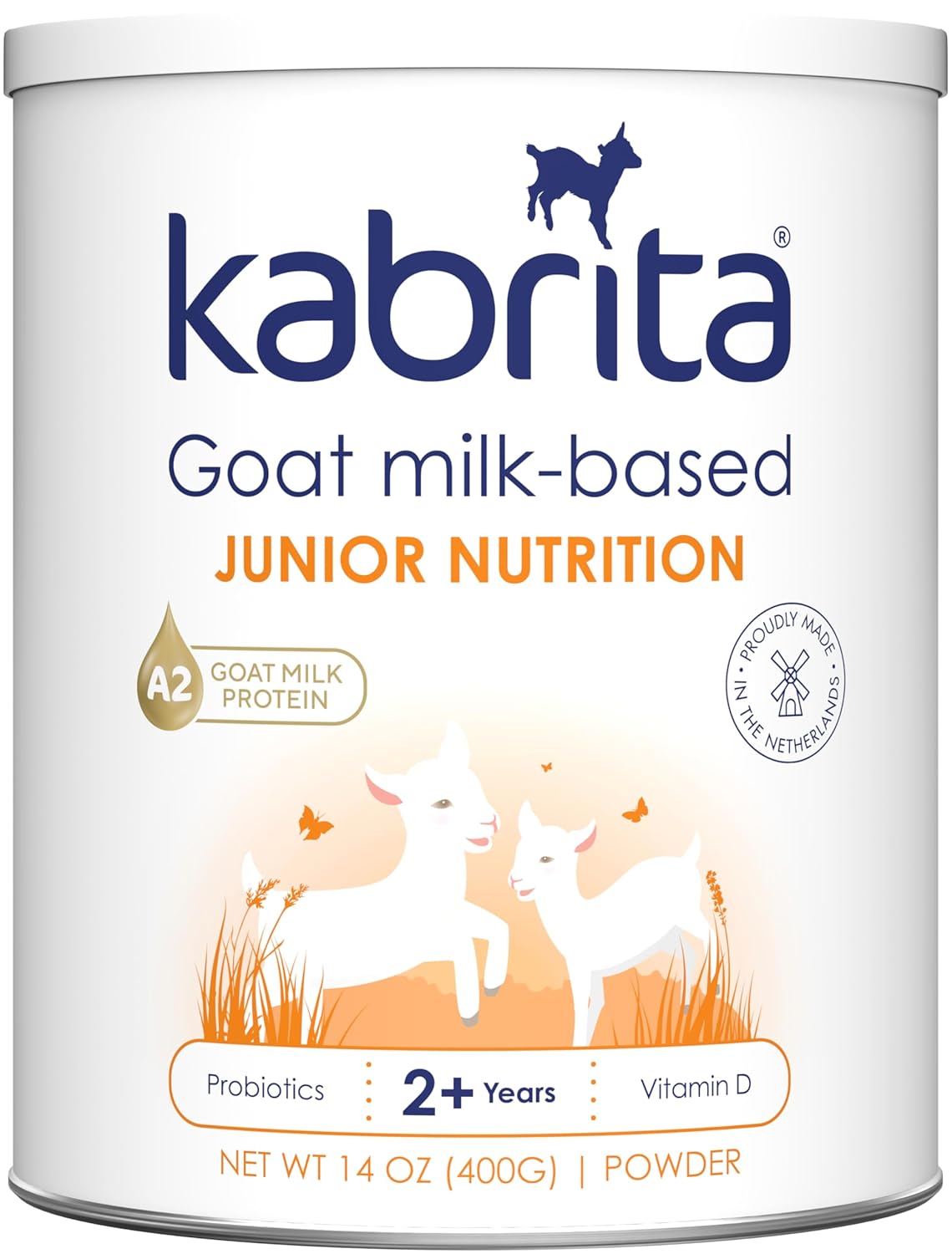 Kabrita Junior Goat Milk Powder for Kids – Easy to Digest Powdered Goat Milk Ages 2-7 – Immunity Boosting Containing Vitamin C, D, E, Protein & Calcium – Non-GMO Gentle on Sensitive Tummies – 14Oz