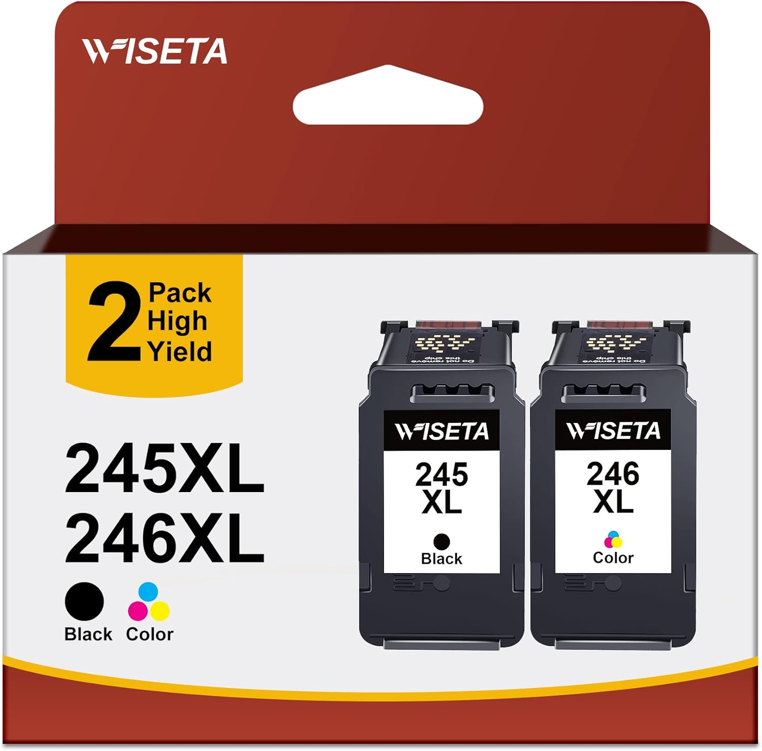 245XL 246XL Combo Pack Remanufactured Ink Cartridges Replacement for Canon 245XL 246XL PG-245XL CL246XL Ink cartridges for Pixma TS3122 MG2522 TS3322 TR4520 ptinter (1 Black, 1 Tri-Color)