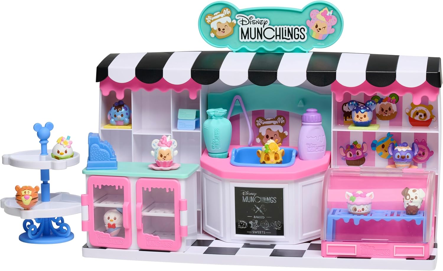 Just Play Disney Munchlings Mini Munch Bakery, 25-Piece Color Change Figure Playset, 1-inch Collectible Scented Figurines, Kids Toys for Ages 3 Up