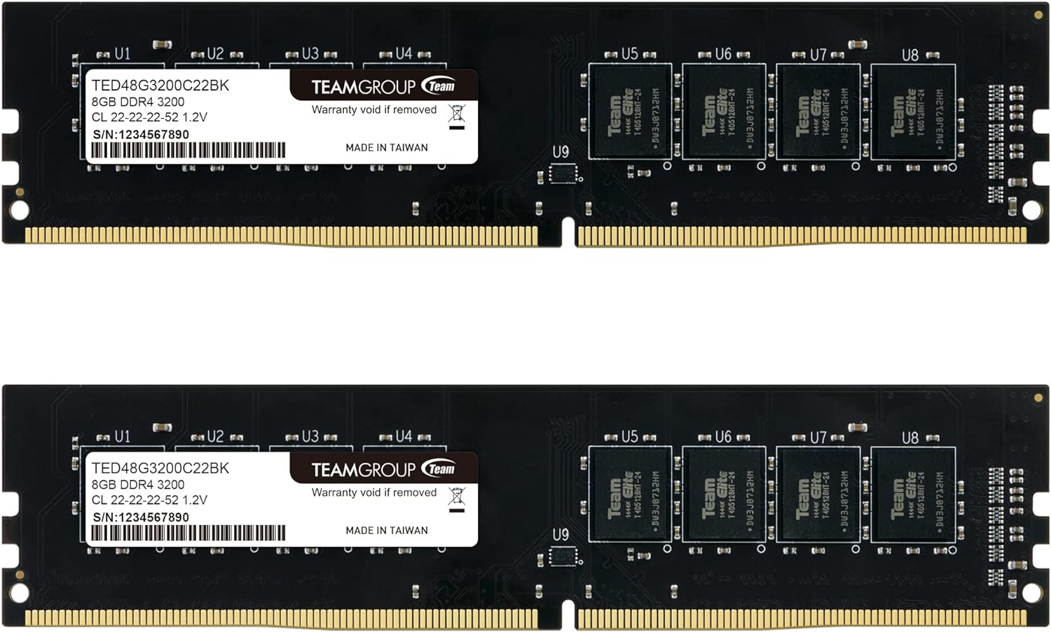 TEAMGROUP Elite DDR4 16GB Kit (2 x 8GB) 3200MHz (PC4-25600) CL22 Unbuffered Non-ECC 1.2V UDIMM 288 Pin PC Computer Desktop Memory Module Ram Upgrade – TED416G3200C22DC01