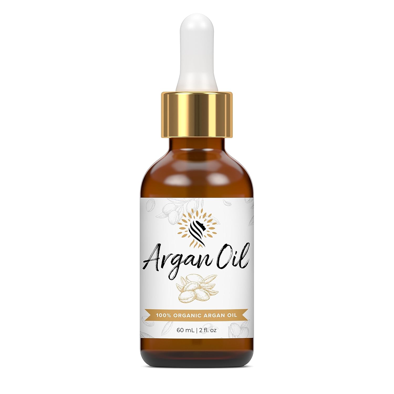 Argan Cosmetics 100% Pure Organic Moroccan Argan Oil for Hair, Skin, Nails, Cuticles, Face & Beards – Cold Pressed, Unscented – Filtered Through Cotton & Charcoal – All Natural Moisturizer – 2 Fl Oz