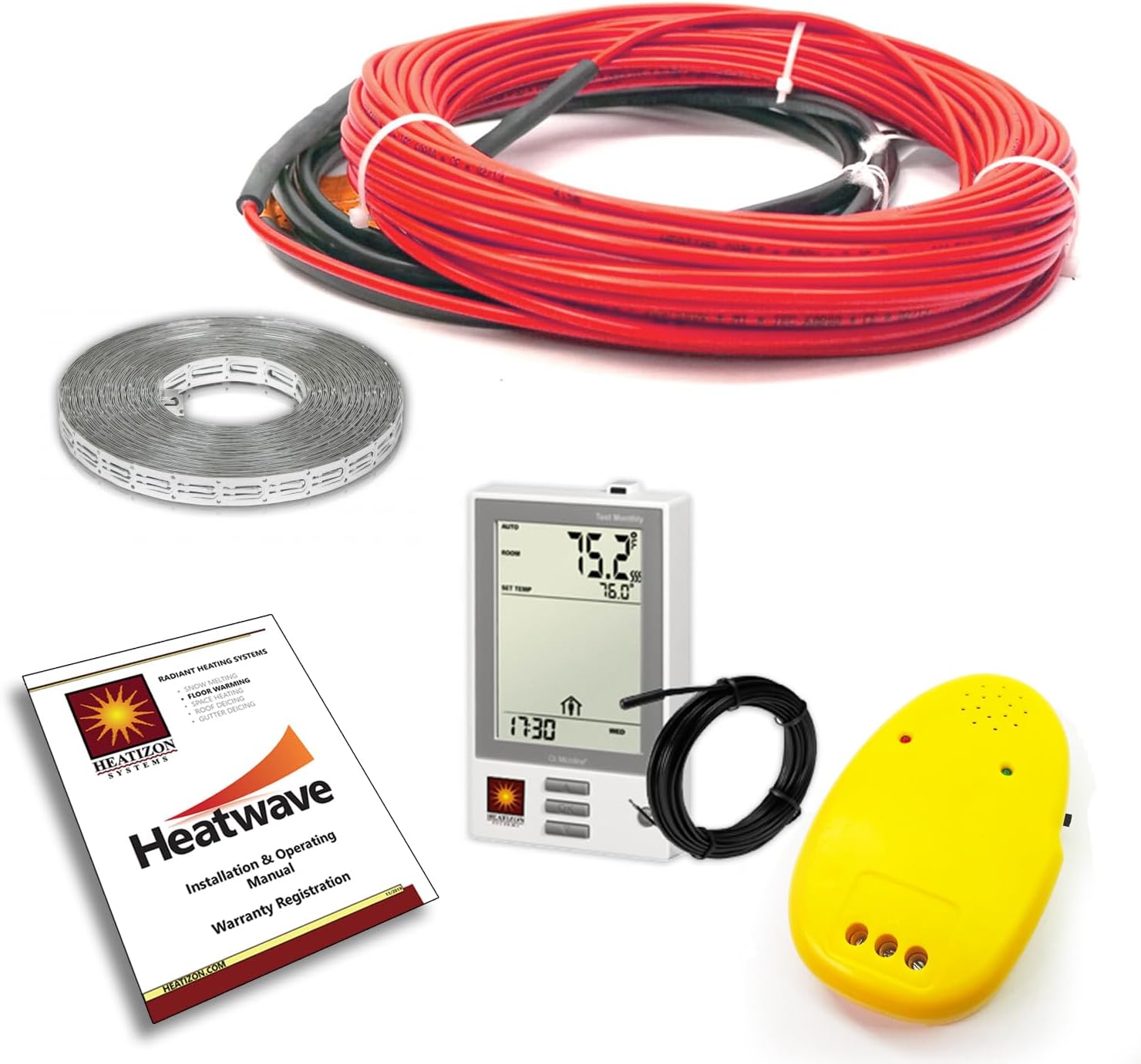 HEATWAVE Floor Heating Cable 240V (128-239 Square Feet) Includes 7-Day/4 Event Programmable GFCI Thermostat