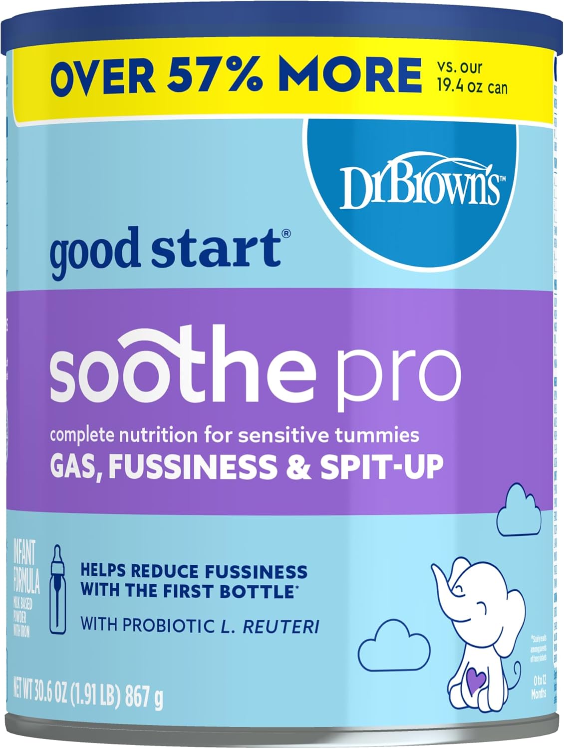 Gerber Good Start Baby Formula Powder, SoothePro Comforting Probiotics, Stage 1, 30.6 Ounce