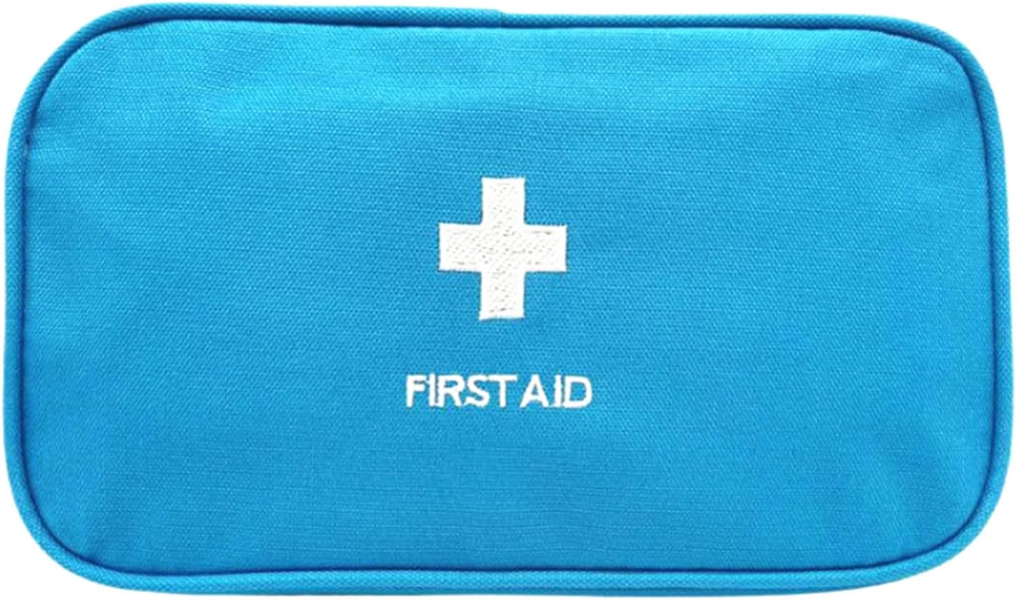 Red First Aid Bag Empty Travel Rescue Pouch First Responder Storage Medicine Emergency Bag for Car Home Office Kitchen Sport Outdoors (Blue with Handle)