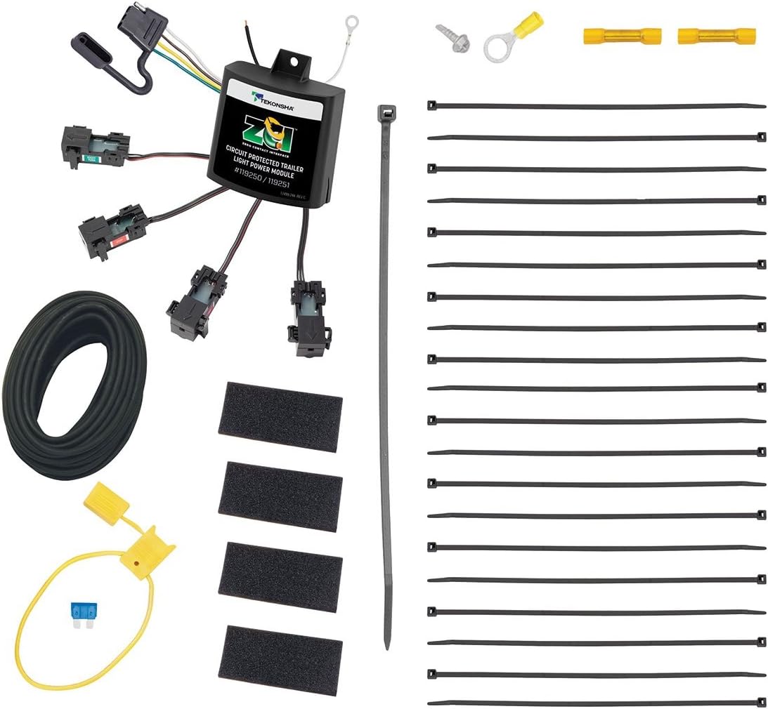 Tekonsha 119251 Zero Contact Interface T-Connector Trailer Light Power Module, Universal Wiring Harness, Circuit Protected, Works with 2 or 3 Wire Systems, 12-Volt Vehicle Systems Only