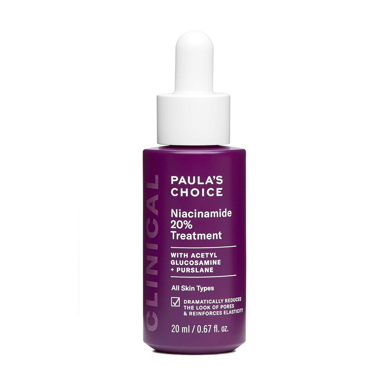 Paula’s Choice CLINICAL 20% Niacinamide Vitamin B3 Concentrated Serum, Anti-Aging Treatment for Discoloration and Minimizing Large Pores, Fragrance-Free & Paraben-Free, 0.67 Ounce Dropper Bottle