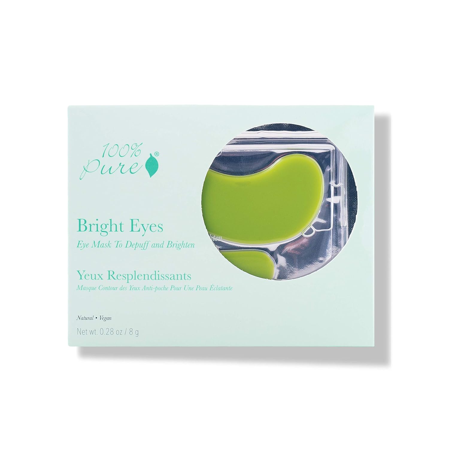 100% PURE Bright Eyes Masks Under Eye Skincare Wrinkle Smoothing Replenishment Diminish Dark Circles, Puffiness – Hydrating & Moisturizing Patches For Tired Eyes & Morning Bags – Vegan – 5 Pack