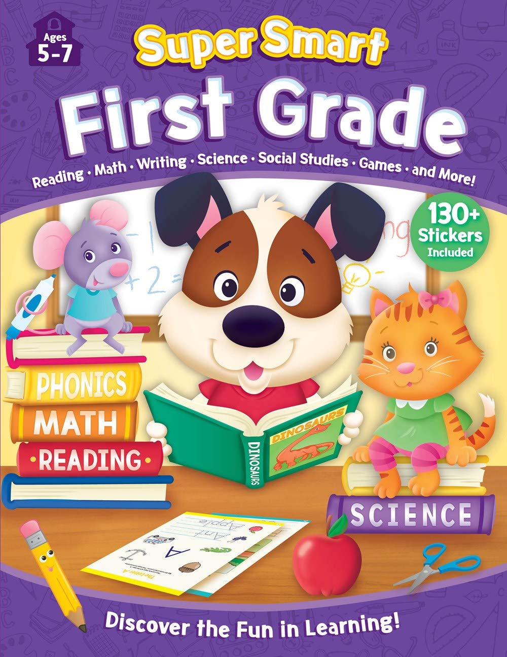 Super Smart Workbook: First Grade-Covers 8 essential subjects and makes learning fun! Includes 130+ stickers (Supersmart Workbooks)