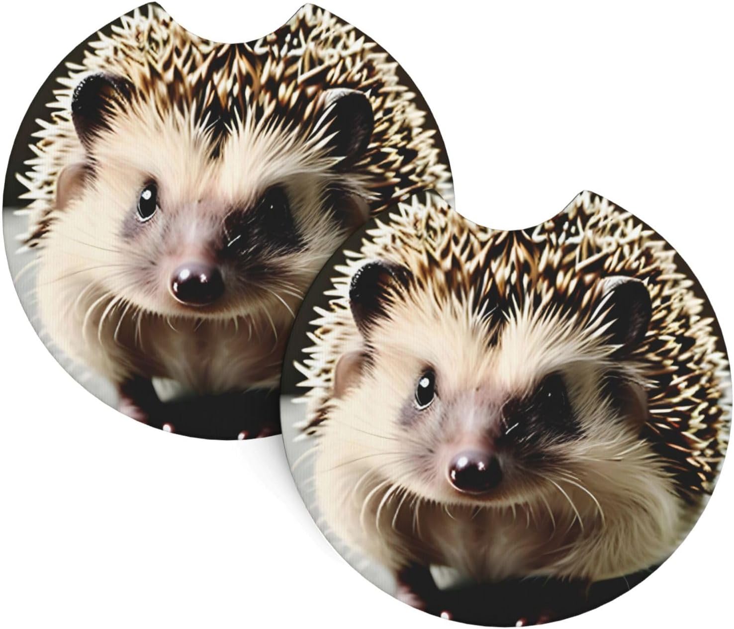 Phayah Cute Hedgehog Car Coasters 2 Pack Protect Your Cup Holder Suitable for Daily Life and Outdoor Self-Driving New Car Gift