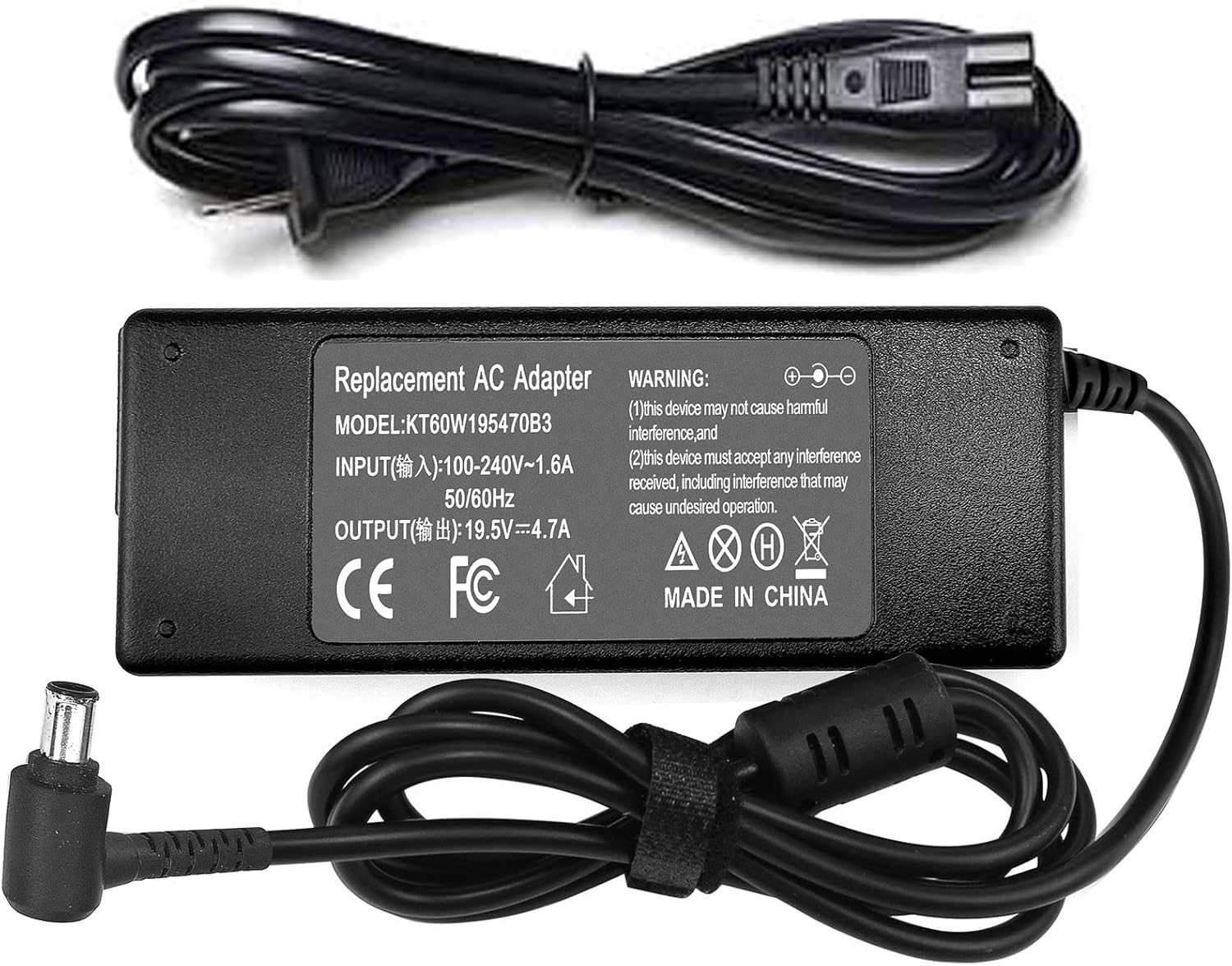 19.5V 4.7A 90W AC Power Adapter Charger for Sony Vaio Series PCG-3J1L PCG-7Y2L PCG-61215L PCG-61315L PCG-61317L VGP-AC19V20 VGP-AC19V10 VGP-AC19V12 VGP-AC19V19 VGP-AC19V21 VGP-AC19V23 Laptop Charger