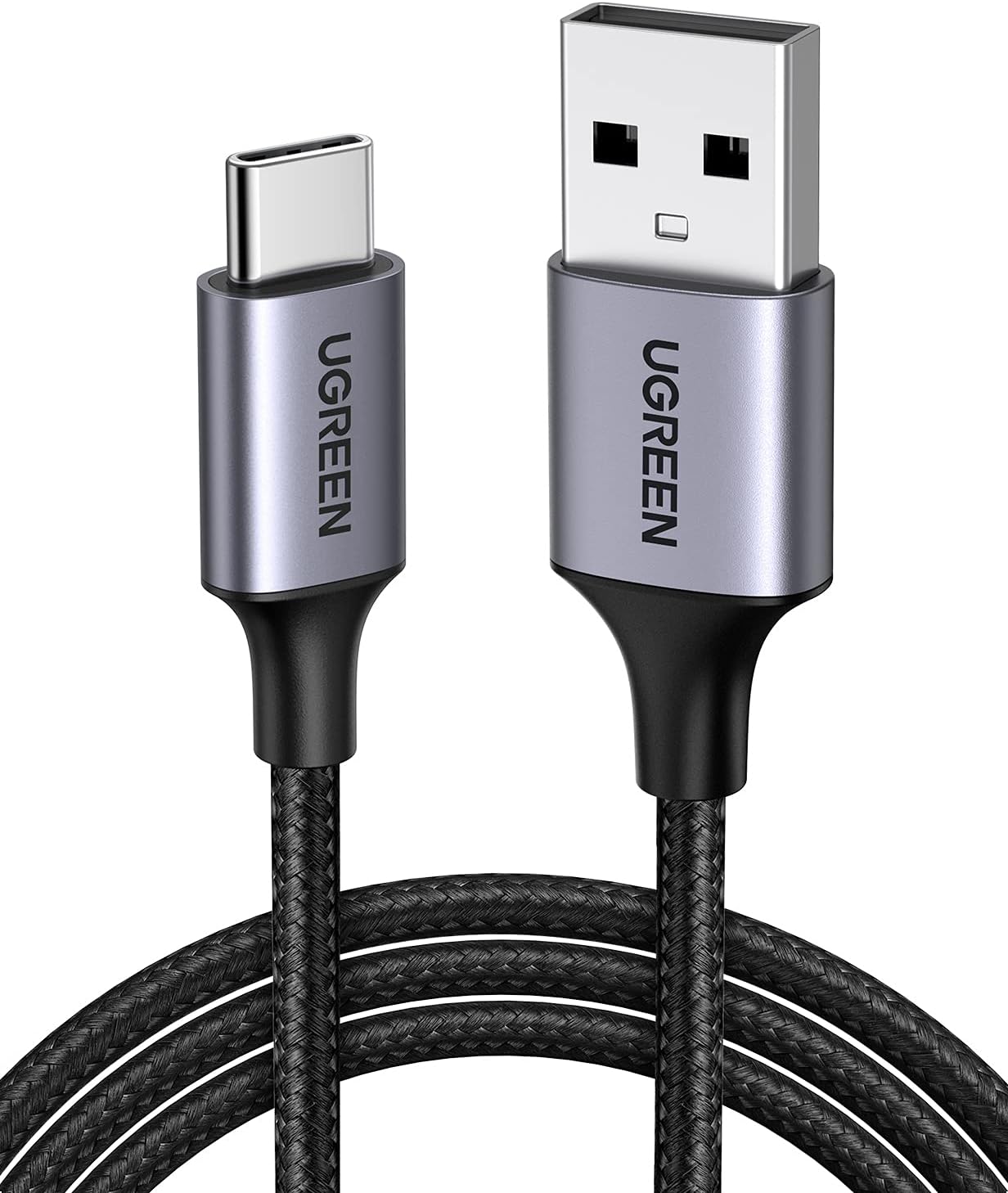 UGREEN USB to USB C Cable, Car Carplay Cable USB A to Type C Cable Fast Charging Braided USB C Cord Compatible with iPhone 16/16 Plus/16 Pro/15, Samsung Galaxy S24/S23, Pixel 8/7, 6.6FT