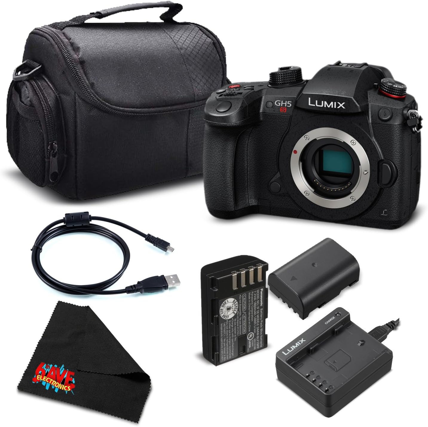 Panasonic Lumix DC-GH5S Mirrorless Micro Four Thirds Digital Camera DC-GH5S – Bronze Level Bundle- International Version