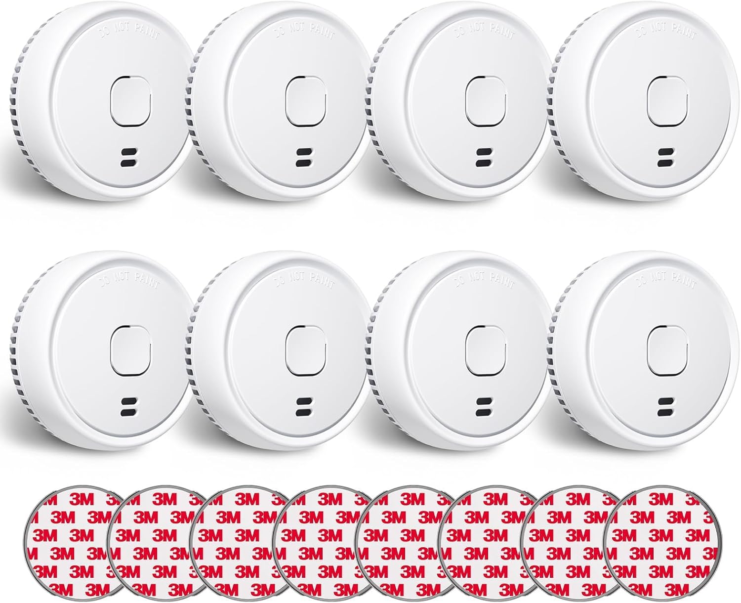 Ecoey Smoke Detector, Smoke Alarm with Advanced Photoelectric Technology, Fire Alarm Smoke Detector with Test Button and Low Battery Reminder, Fire Alarm Used in Bedroom, Home, FJ138, 8 Packs