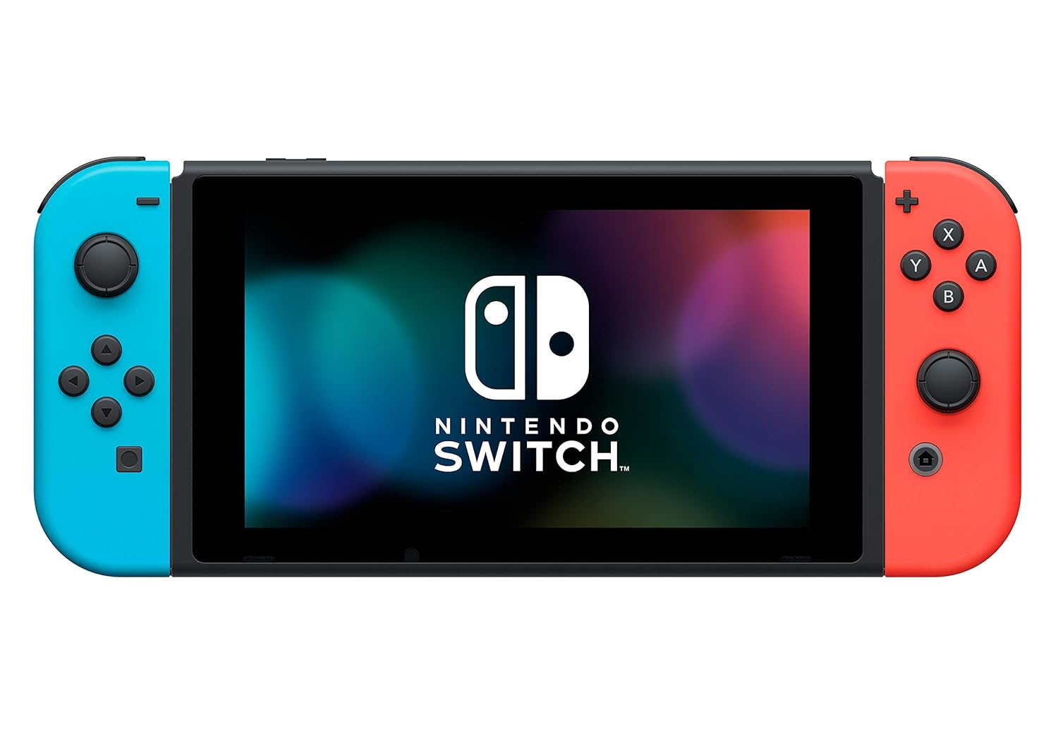 Nintendo Switch V2 Game Console – Black (HAC-001(-01) w/ OEM Blue/Red Joycon (Renewed)