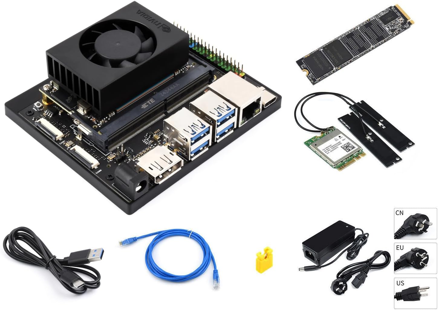 Waveshare Jetson Orin NX AI Development Kit for Embedded and Edge Systems 8GB Memory Memory Jetson Orin NX Module (5 Items)