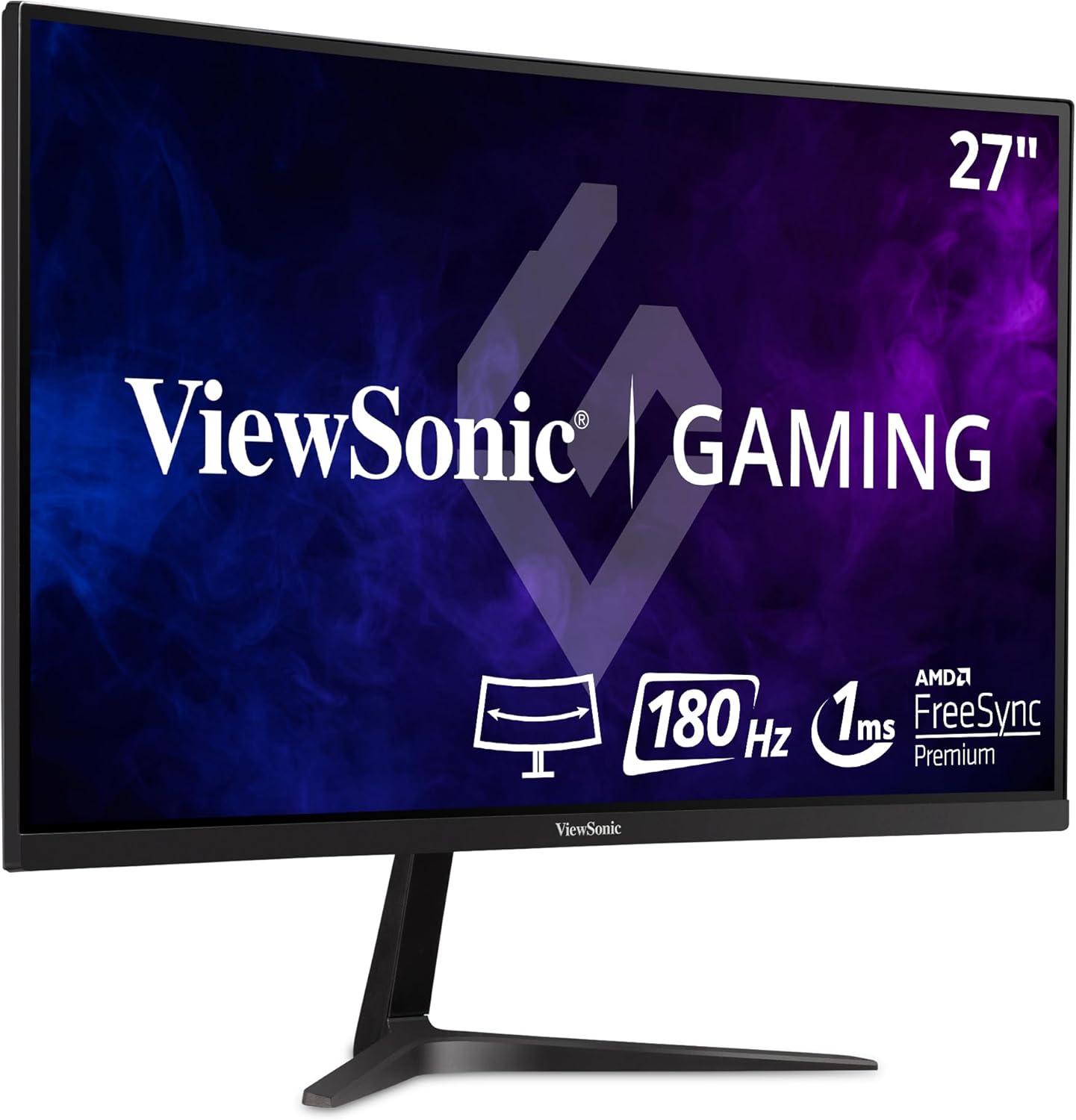 ViewSonic VX2718-PC-MHD 27 Inch Curved 1080p 1ms 180Hz Gaming Monitor with FreeSync Premium, Eye Care, HDMI and Display Port