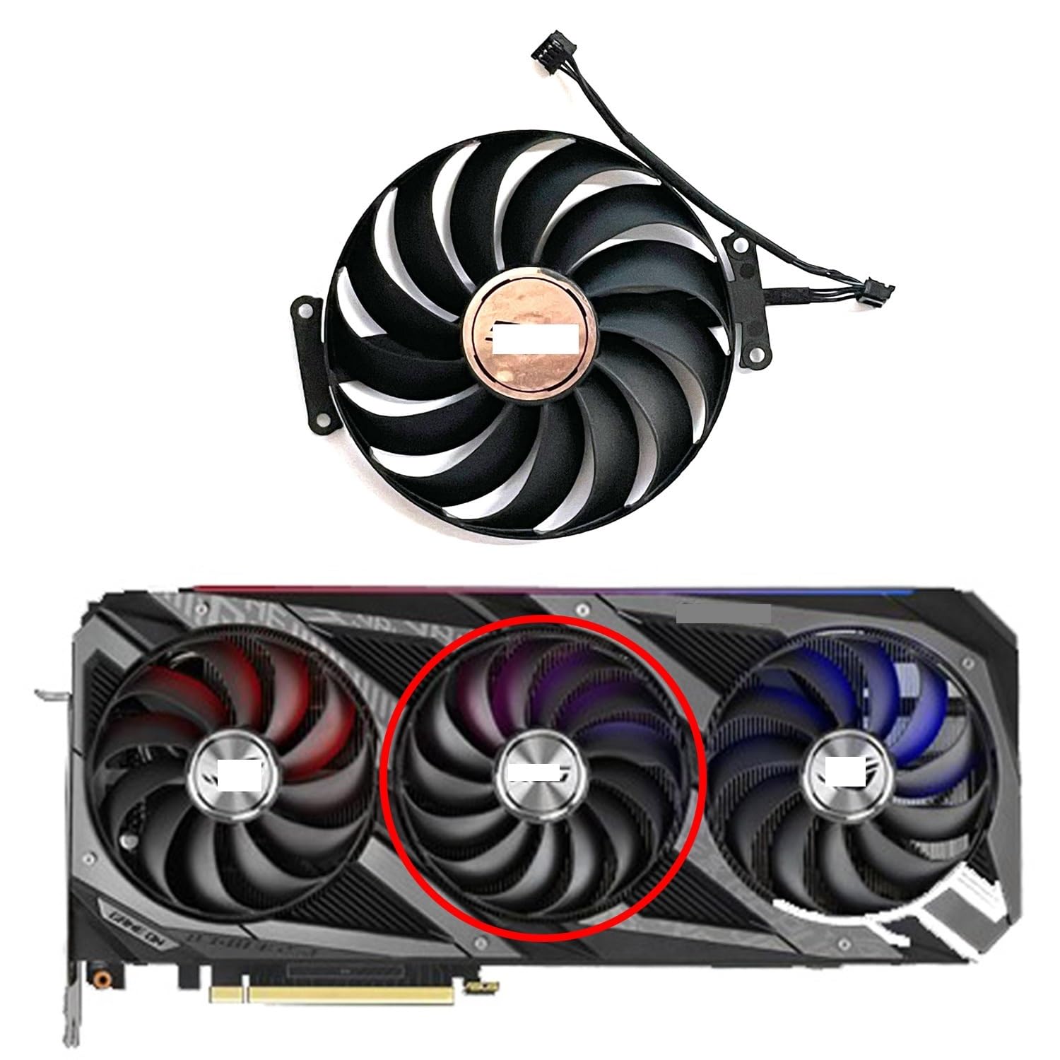 Graphics Card 95MM CF1010U12S T129215SU 7Pin RTX3090 Cooler Compatible with RTX 3060 Ti 3070 3080 3090 3070Ti 3080Ti Graphics Cards(B)