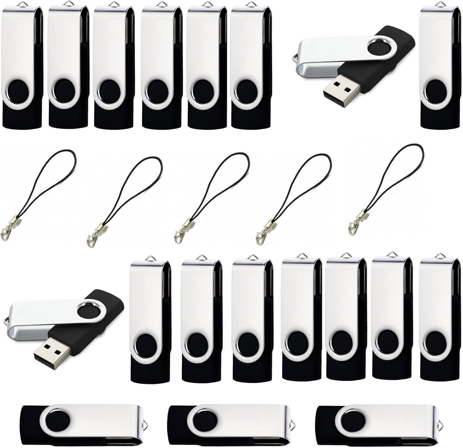 512MB USB Flash Drive 50 Pack Bulk USB Flash Drives 512MB Flash Drive Bulk Thumb Drive 50 Pack Flash Drive lcwamy USB (Black, No Logo)