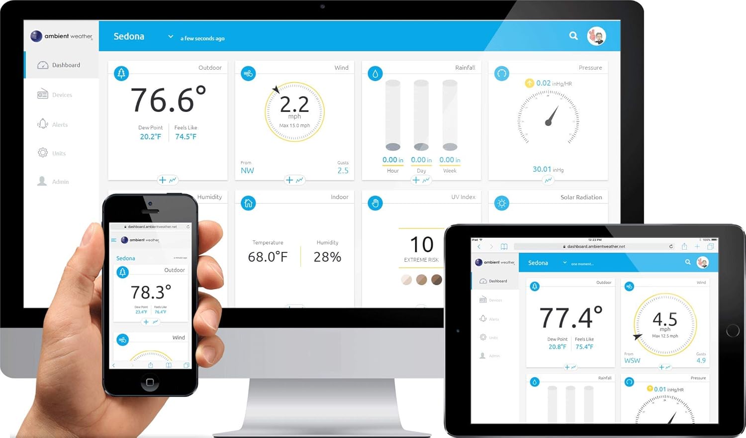 Ambient Weather WS-50-F007TP WiFi Smart Thermometer Probe with Remote Monitoring and Alerts