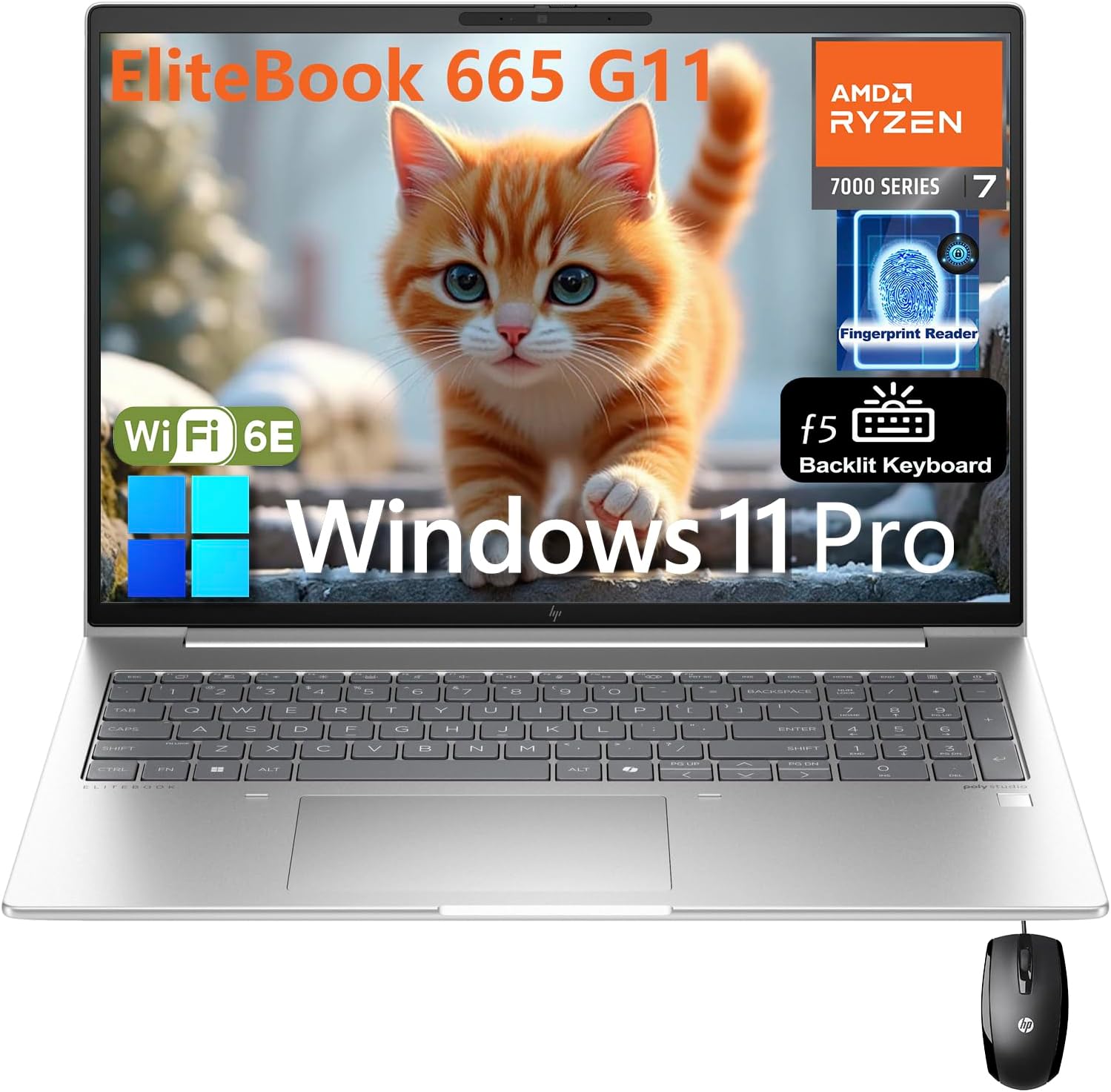 HP Elitebook 665 G11 16″ FHD+ Business Laptop Computer, AMD Octa-Core Ryzen 7 7735U (Beat i7-1270P), 16GB DDR5 RAM, 1TB PCIe SSD, WiFi 6E, Backlit KB, FR, Thunderbolt 4, HDMI, Win11 Pro, Befectoy